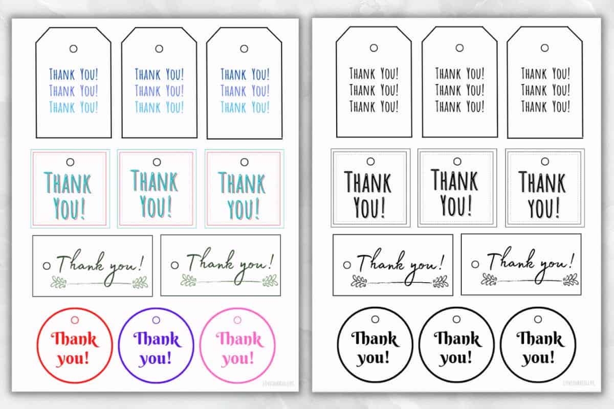 22 FREE Printable Thank You Gift Tags For Gifts amp amp Cards 