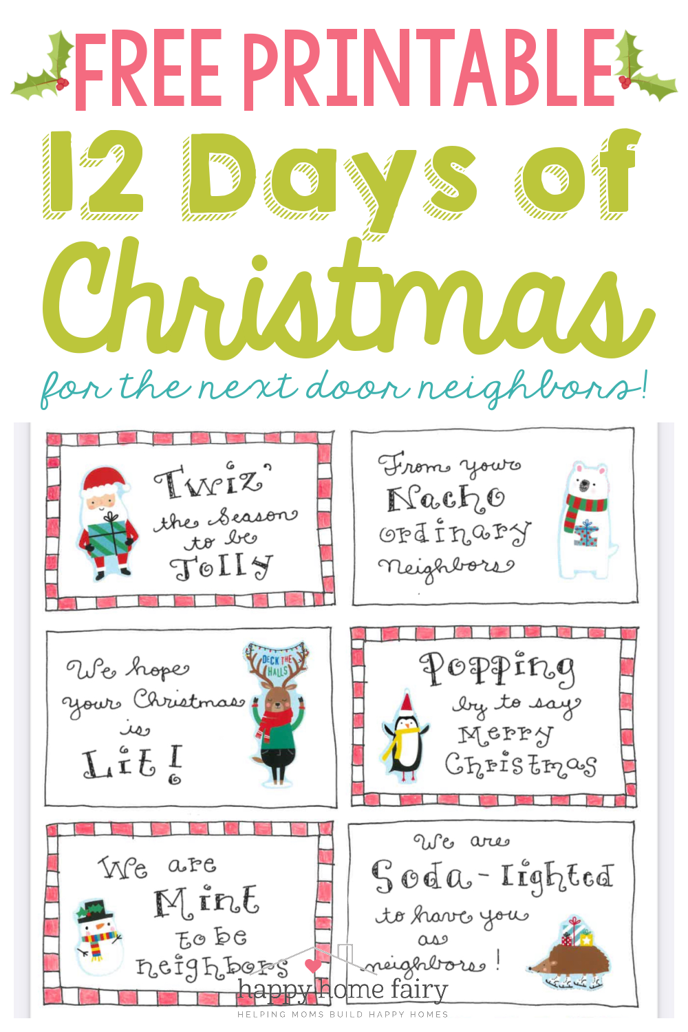 12 Days Of Christmas For Neighbors FREE Printable Happy Home Fairy 12 Days Of Christmas For Neighbors FREE Printable Happy Home Fairy