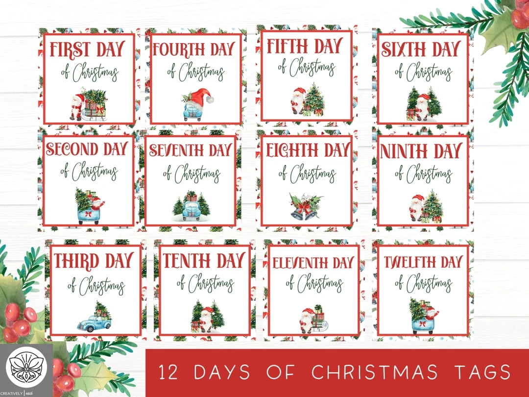 Free Printable 12 Days Of Christmas Template Free Printable 12 Days Of Christmas Template