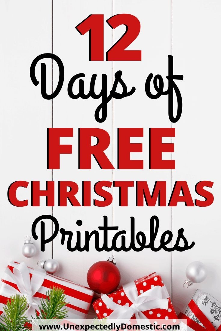 12 Days Of Free Christmas Printables
