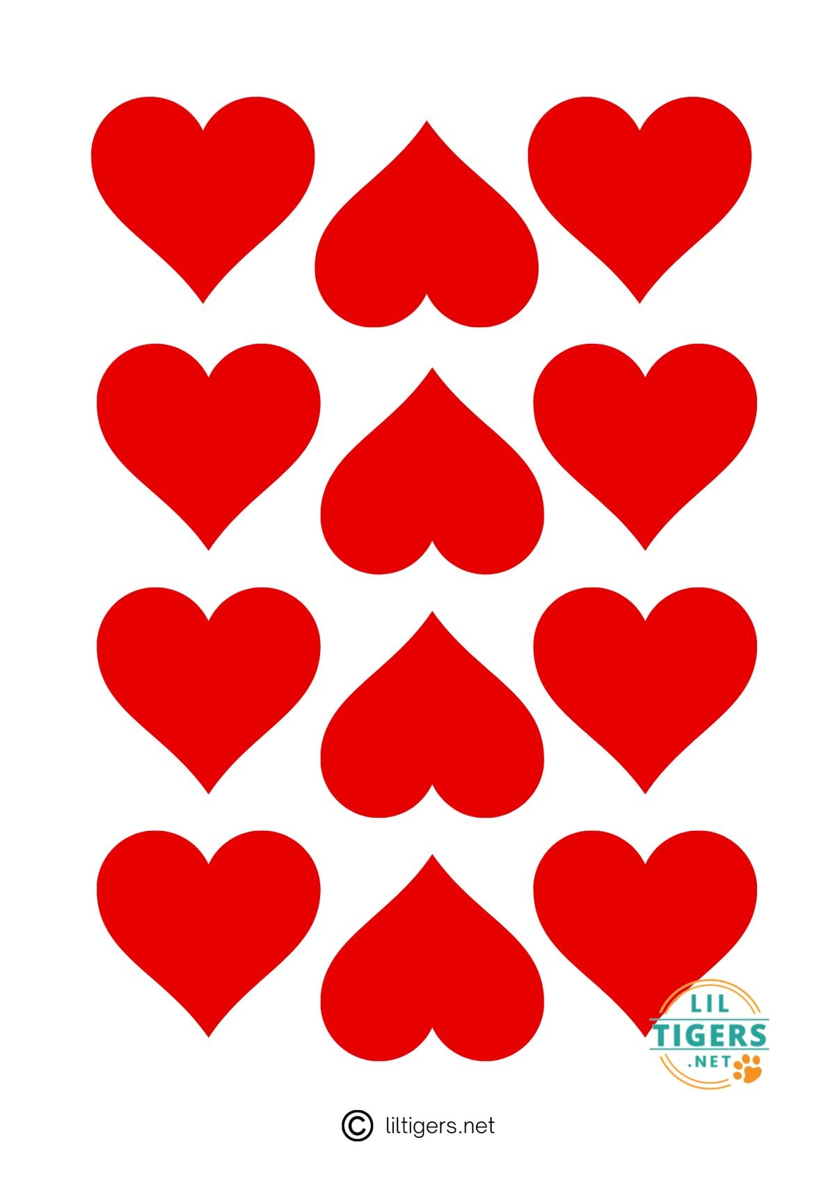 12 Free Printable Red Heart Templates Lil Tigers Lil Tigers