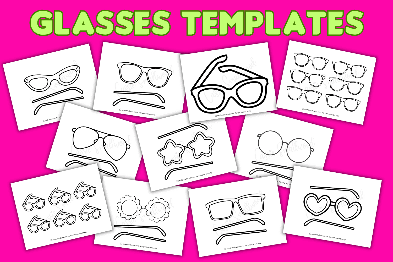 12 Glasses Templates Sunglasses And Eyeglasses Cassie Smallwood 12 Glasses Templates Sunglasses And Eyeglasses Cassie Smallwood