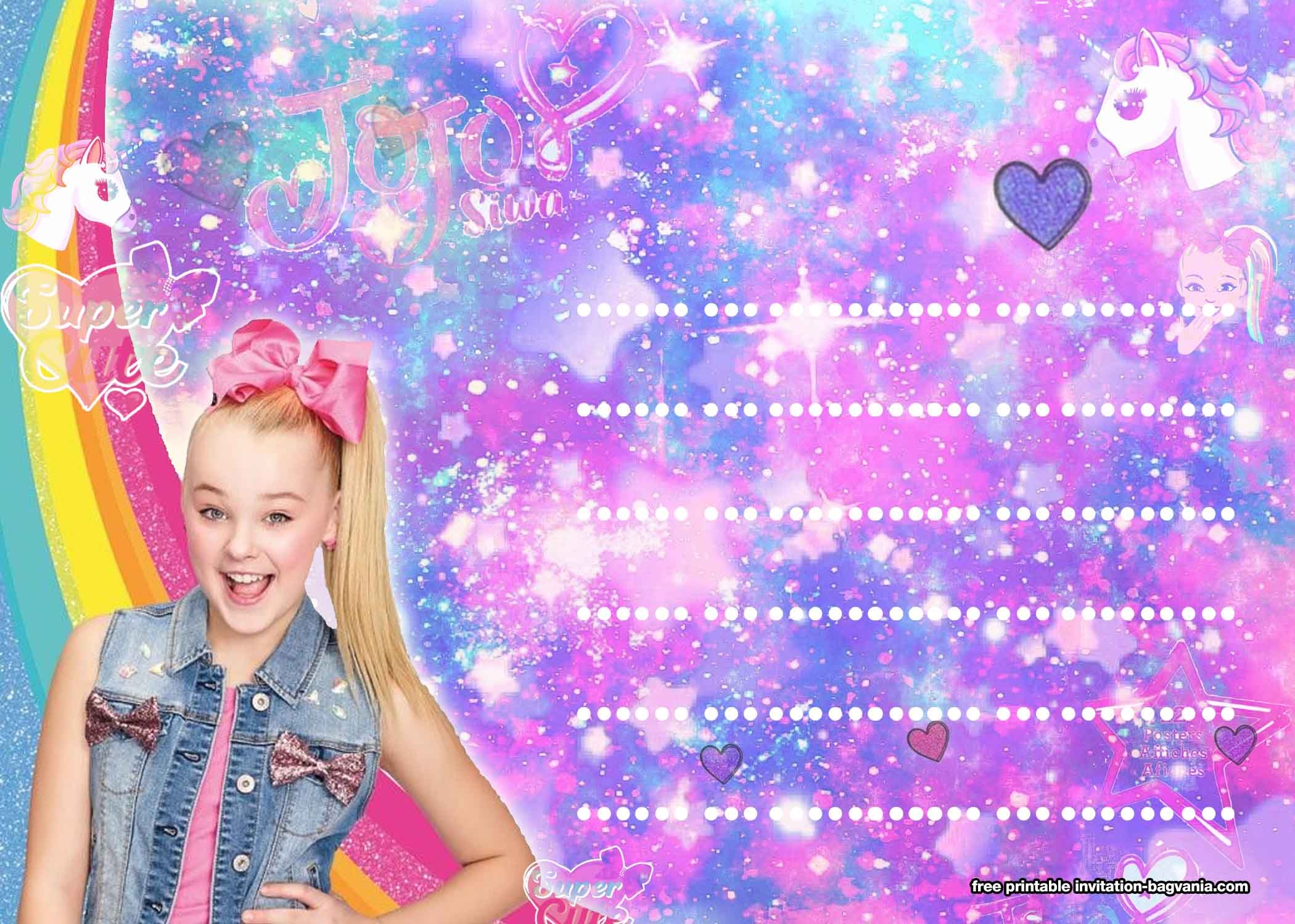 Printable Jojo Siwa Birthday Invitations Templates Free