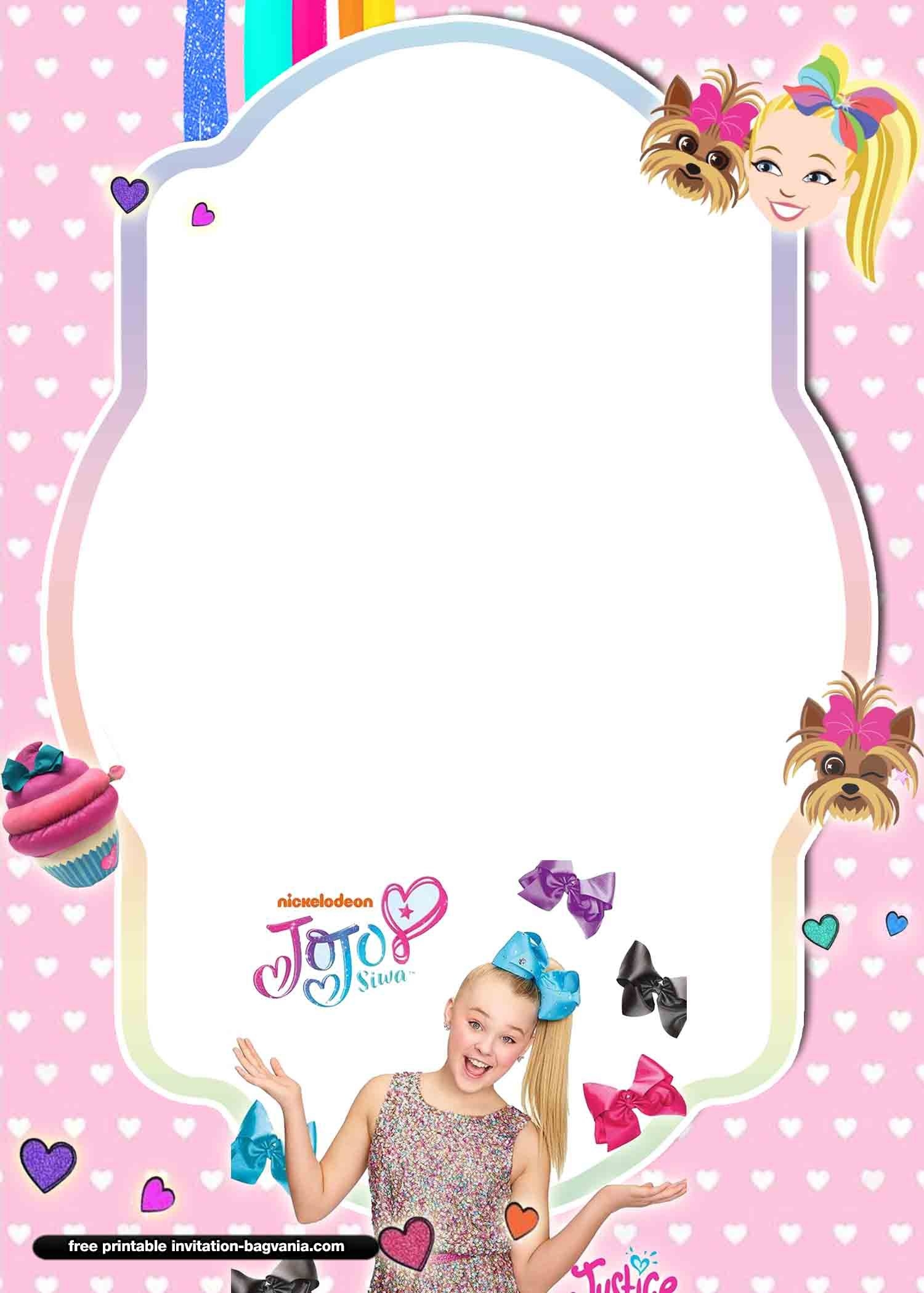 13 FREE Jojo Siwa Invitation Templates Worksheets Library