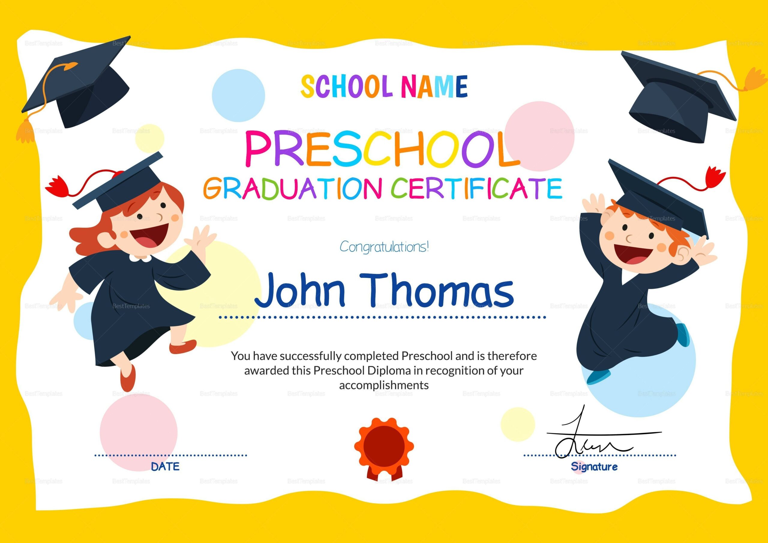 Free Printable Preschool Diploma Template Free Printable Preschool Diploma Template