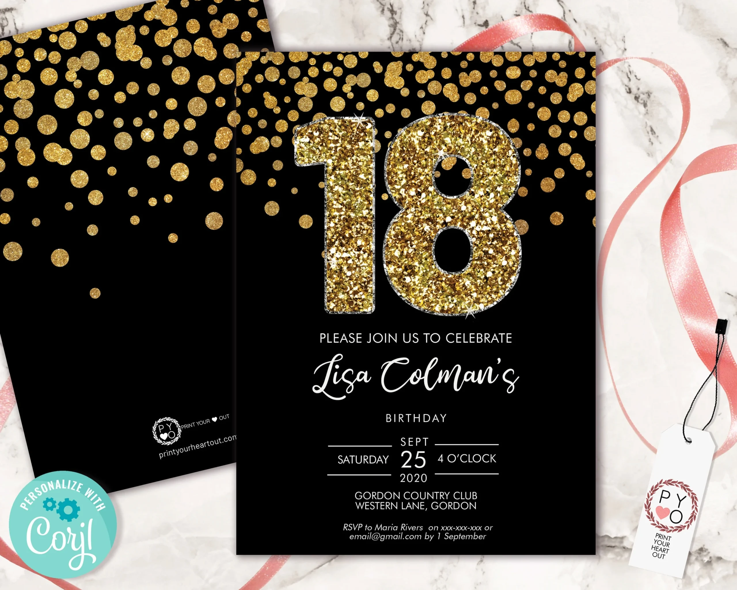 Template Printable 18th Birthday Invitation Template Printable 18th Birthday Invitation