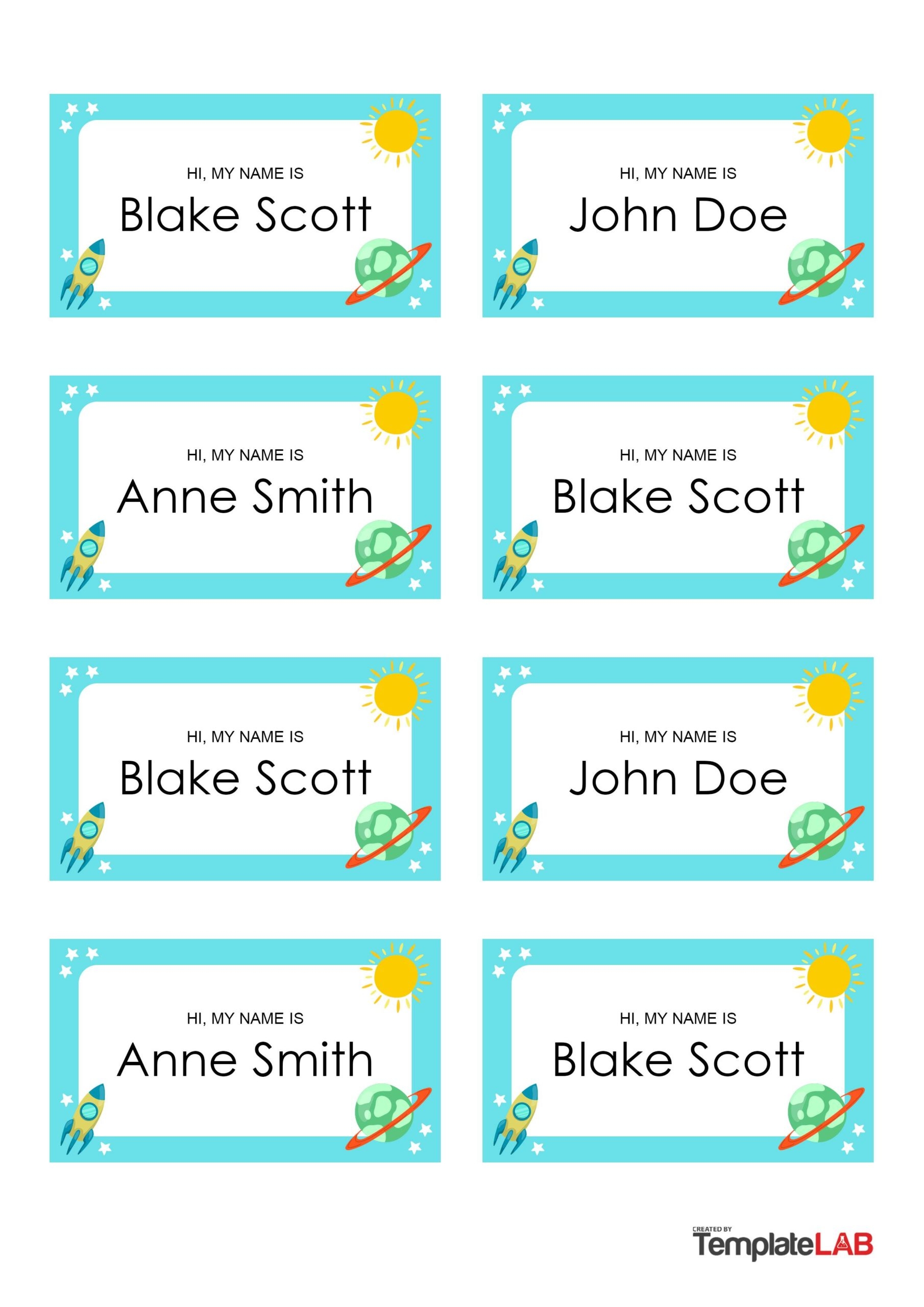 School Name Tag Template Free Printable Word