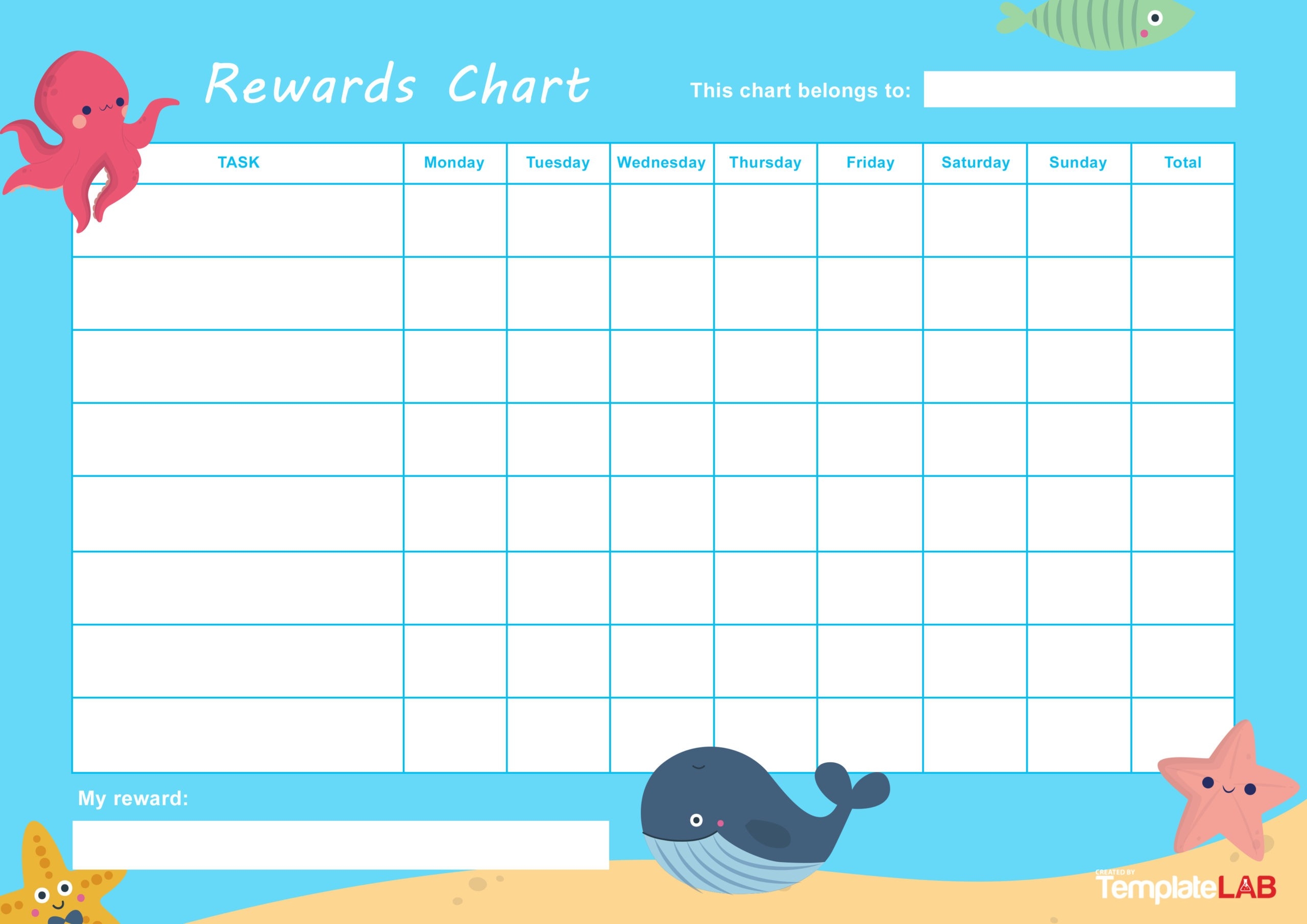 22 Printable Reward Charts For Kids PDF Excel amp Word