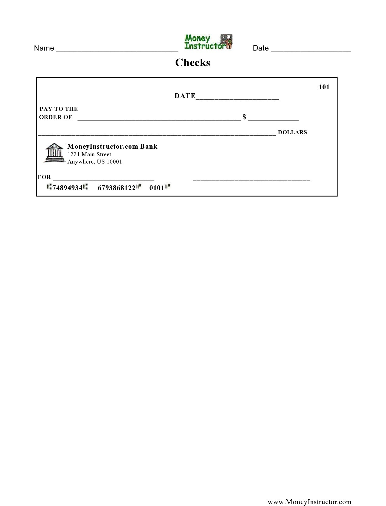Free Printable Check Templates Free Printable Check Templates