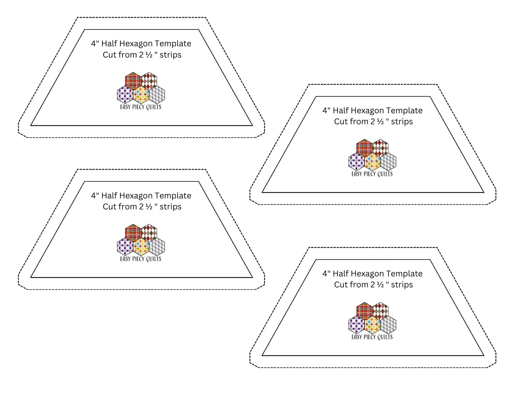 4 Half Hexagon Template Easy Piecy Quilts