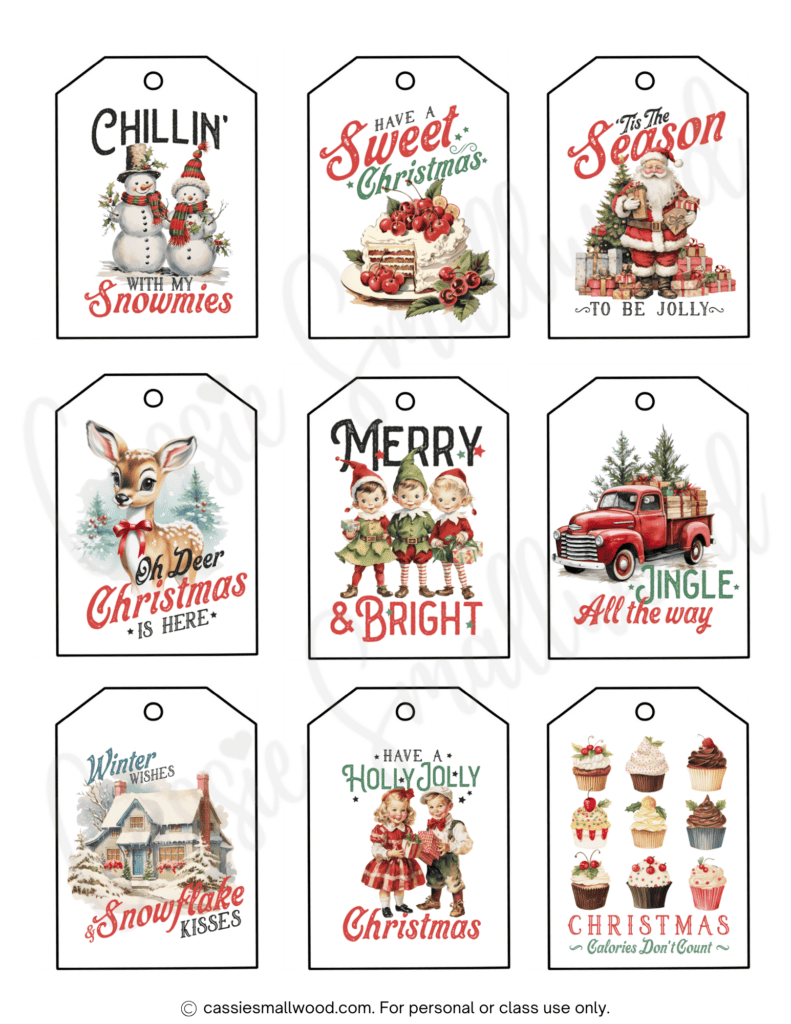400 CUTEST Printable Christmas Tags Free PDF Cassie Smallwood