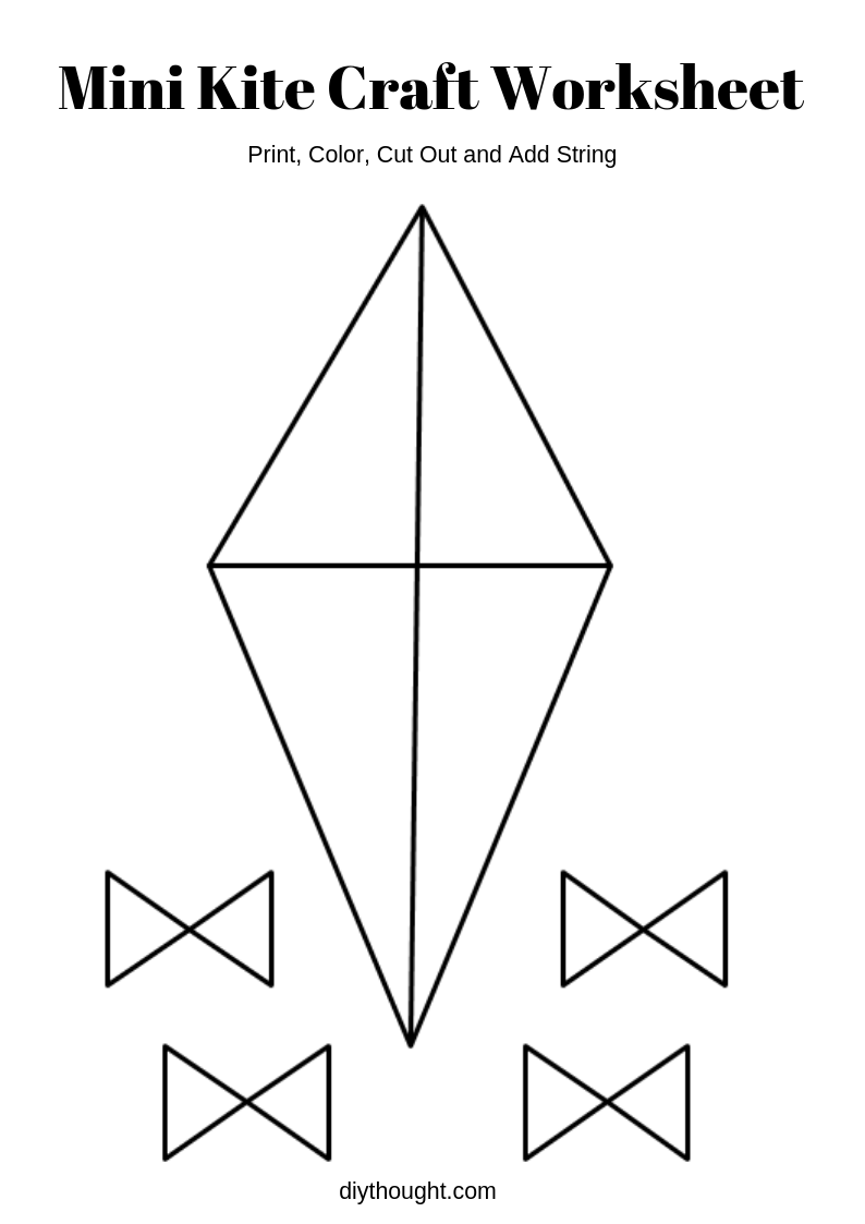 6 Fun Kids Kite Crafts DIY Thought Worksheets Library