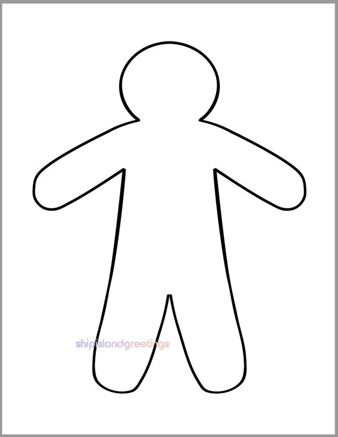 Gingerbread Man Template Printable Large
