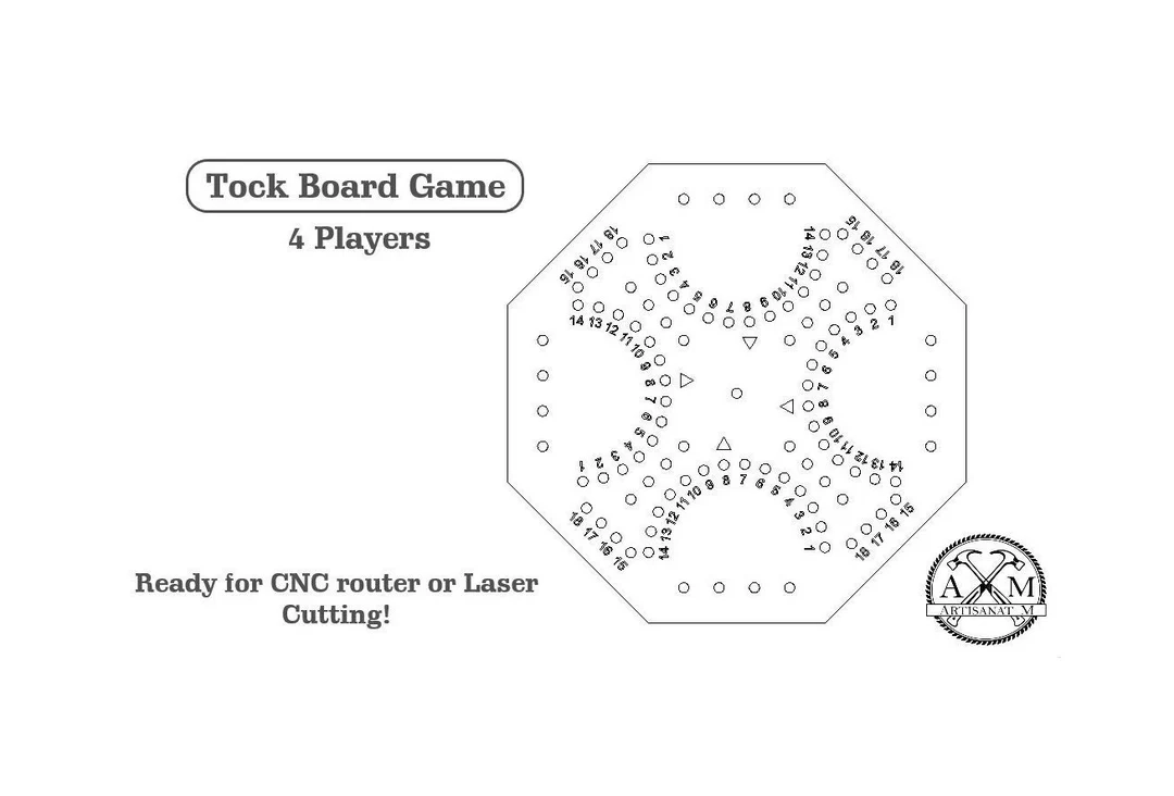 Aggravation Tock Board Game 4 Players Board Game Vector File 
