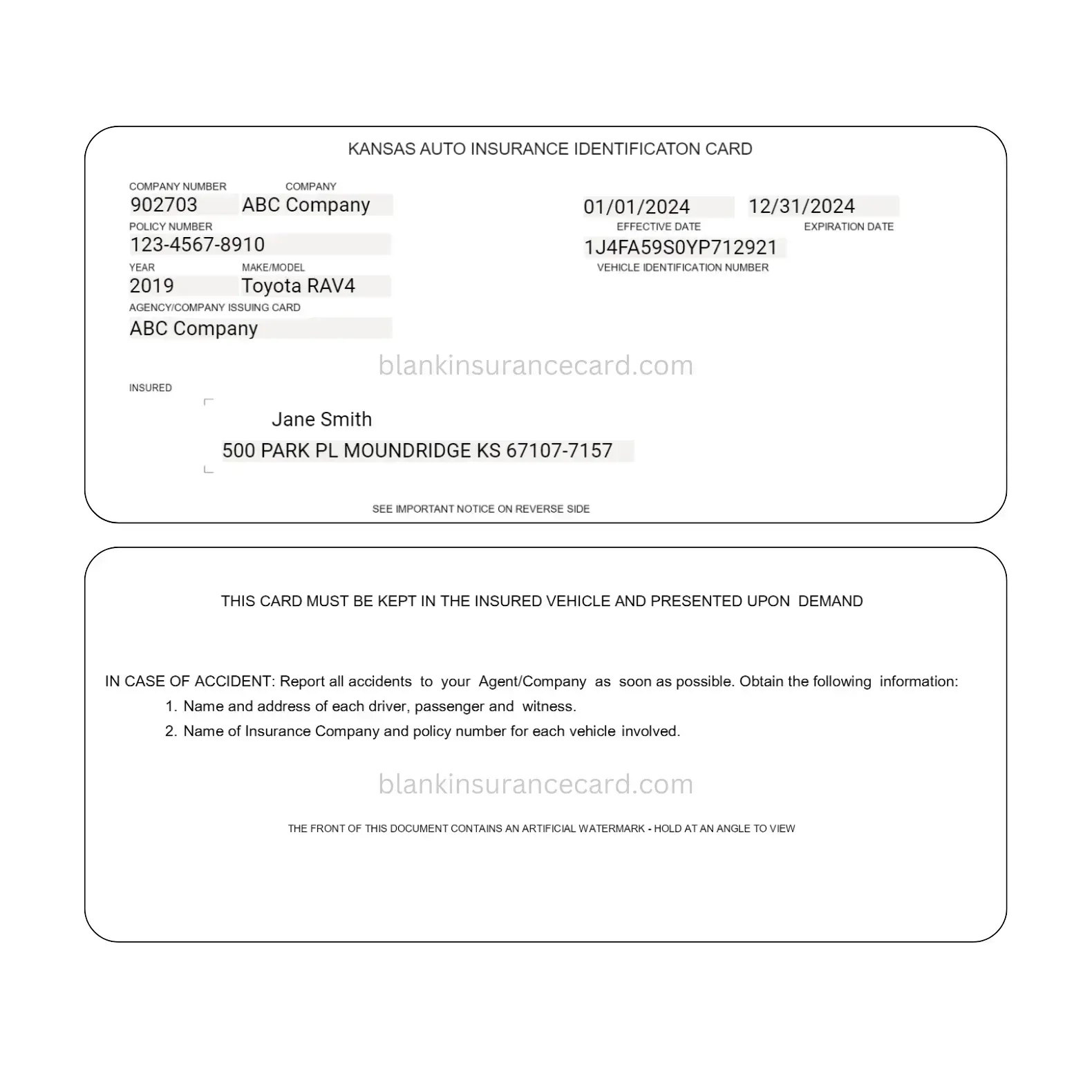 Printable Car Insurance Templates Free Download Printable Car Insurance Templates Free Download