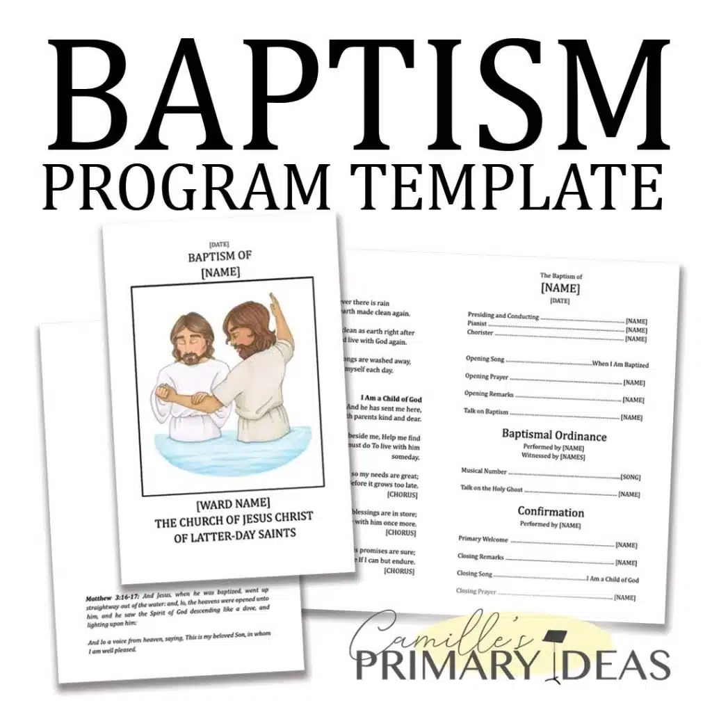 Printable Lds Baptism Program Template Free