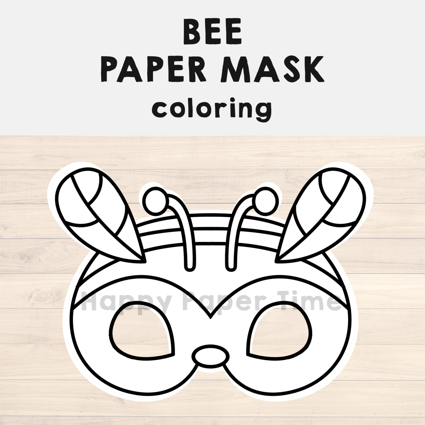 Bee Paper Mask Printable Insect Coloring Craft Activity Template Bee Paper Mask Printable Insect Coloring Craft Activity Template