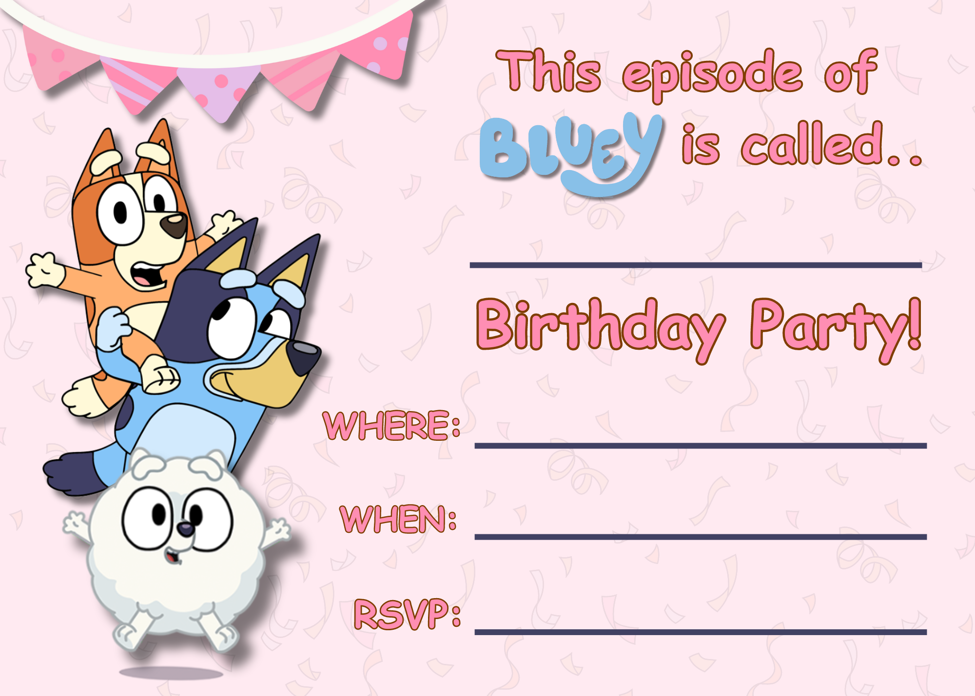 Bluey Themed Birthday Party Invitations Free Printable Templates Bluey Themed Birthday Party Invitations Free Printable Templates