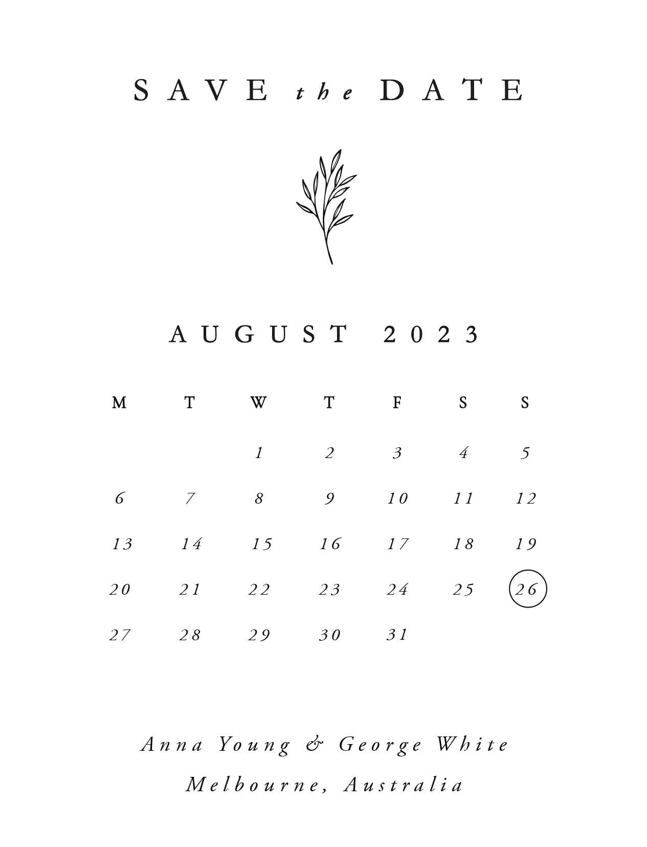 Calendar Save The Date Cards By Paperlust