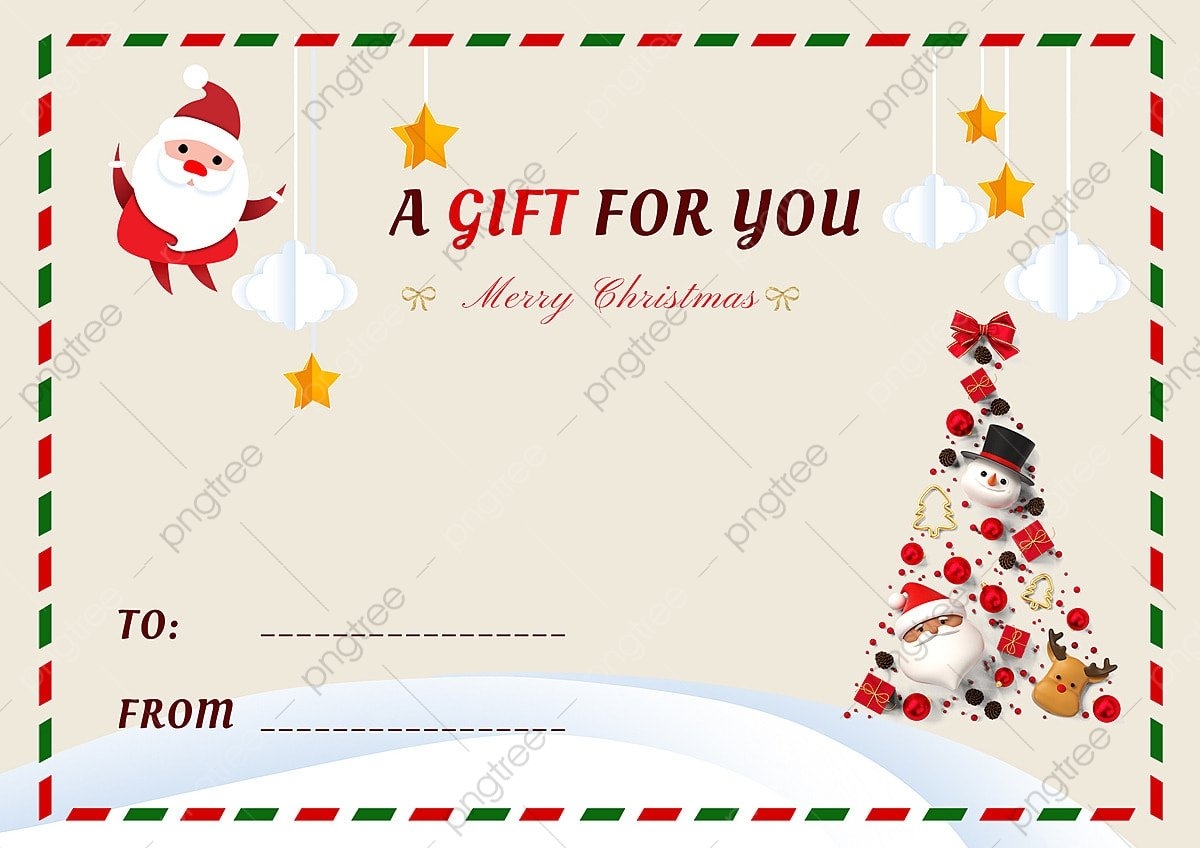 Printable Christmas Gift Card Templates Printable Christmas Gift Card Templates