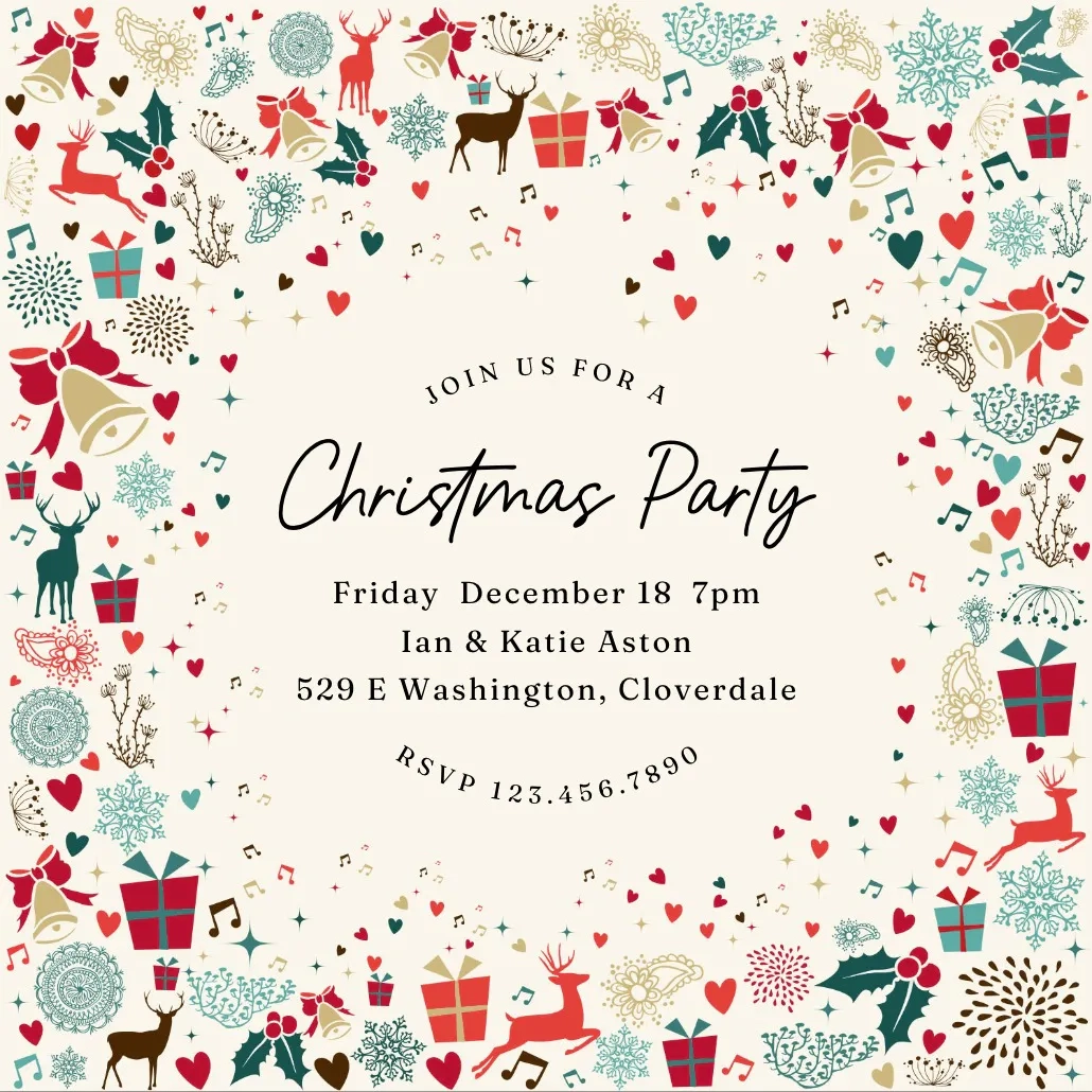 Christmas Party Invitation Templates 2025 Free Greetings Island