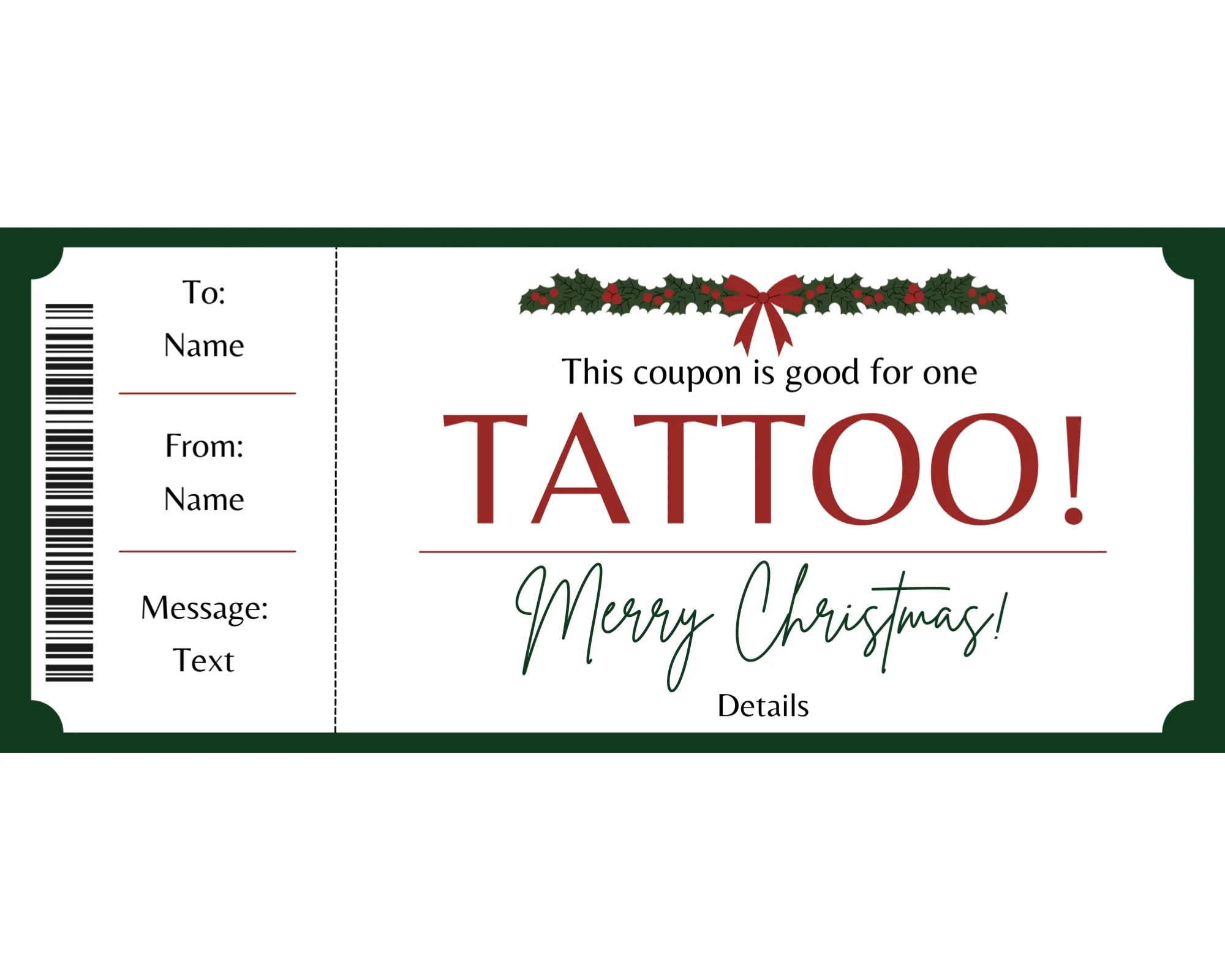 Printable Tattoo Gift Certificate Template Printable Tattoo Gift Certificate Template