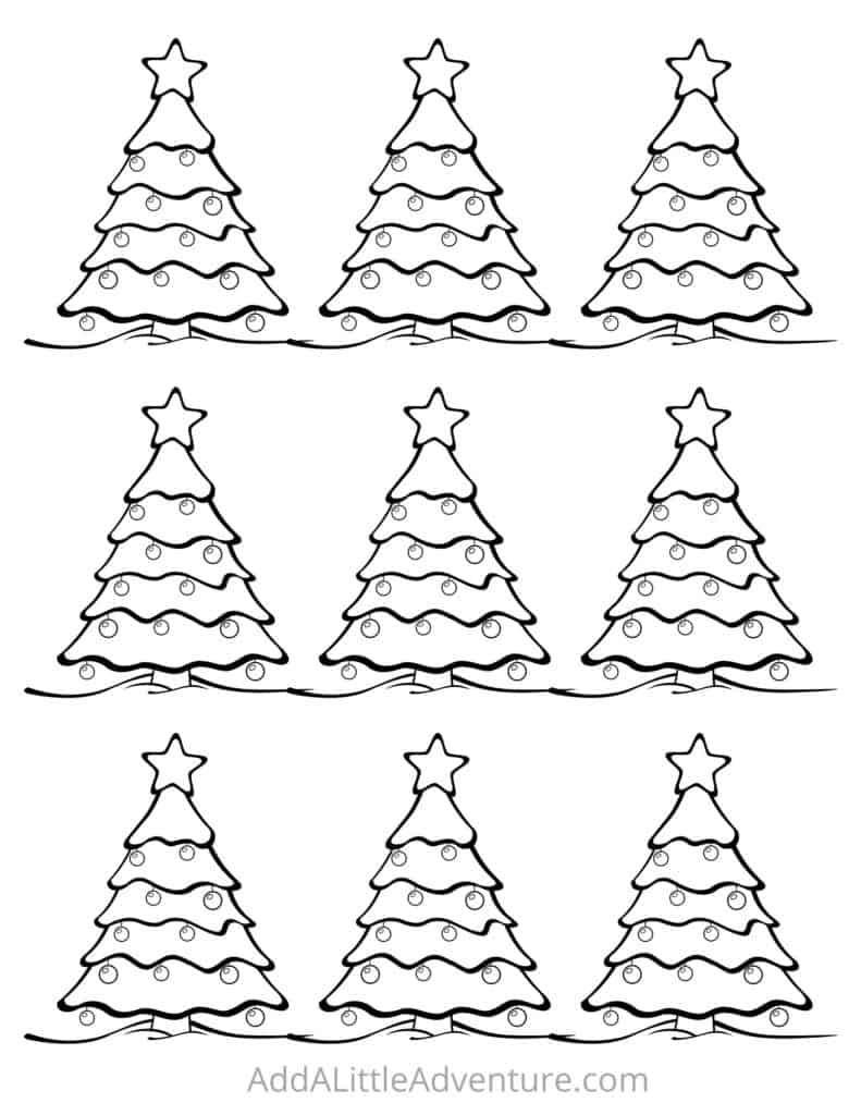 Christmas Tree Outlines And Templates Free Printables