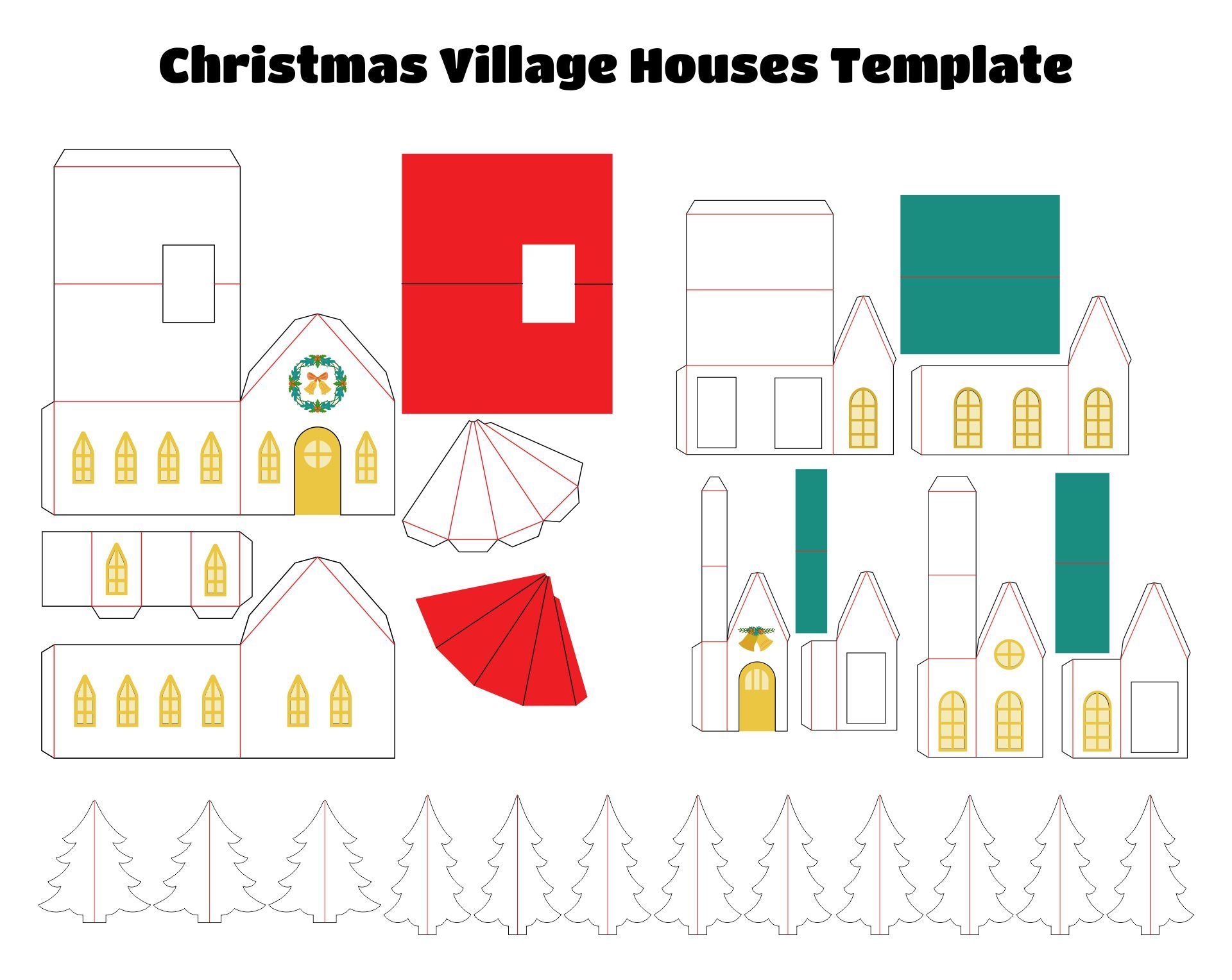 Christmas Village Houses 11 Free PDF Printables Printablee