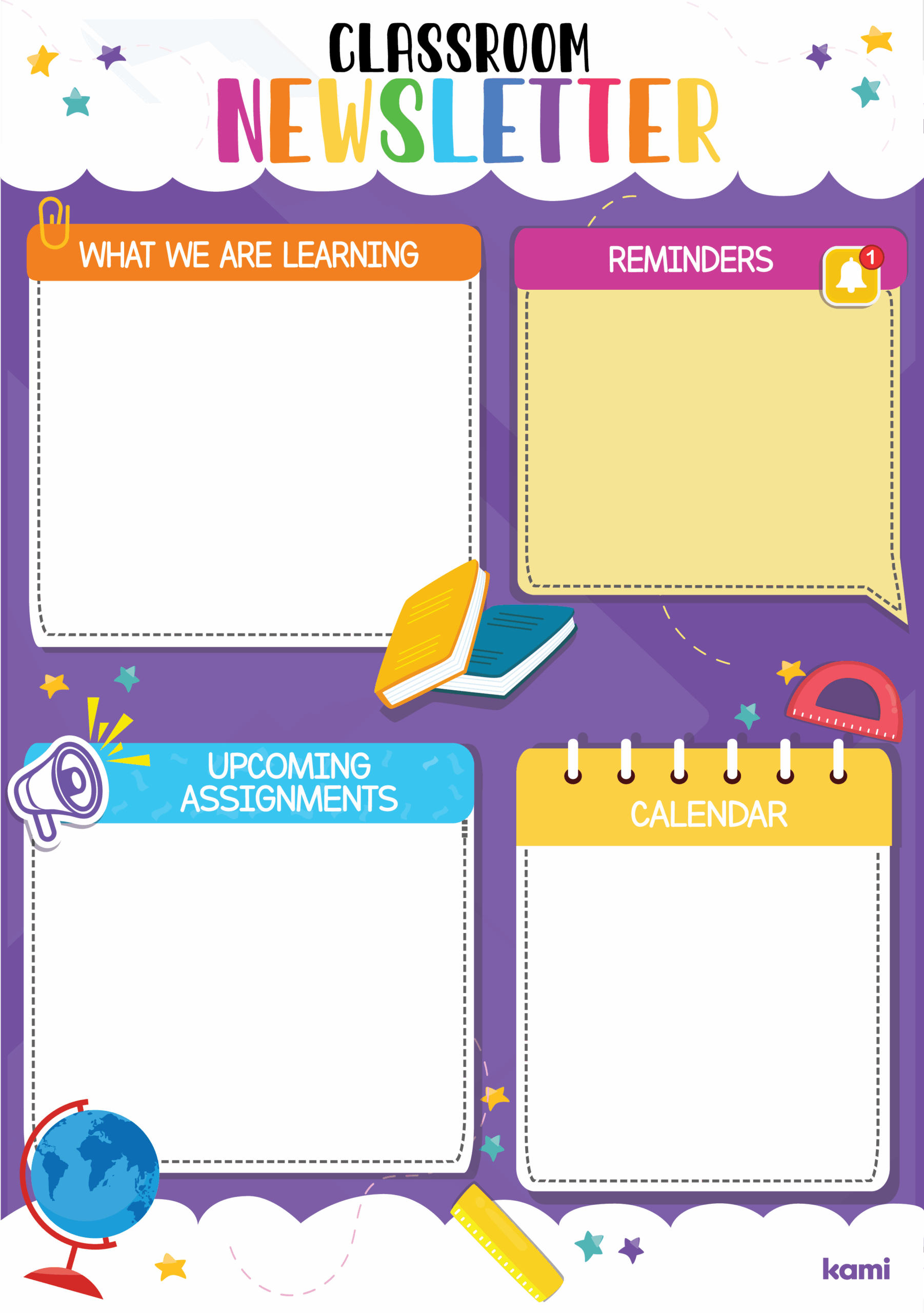 Classroom Newsletter Template Colorful For Teachers Perfect Classroom Newsletter Template Colorful For Teachers Perfect