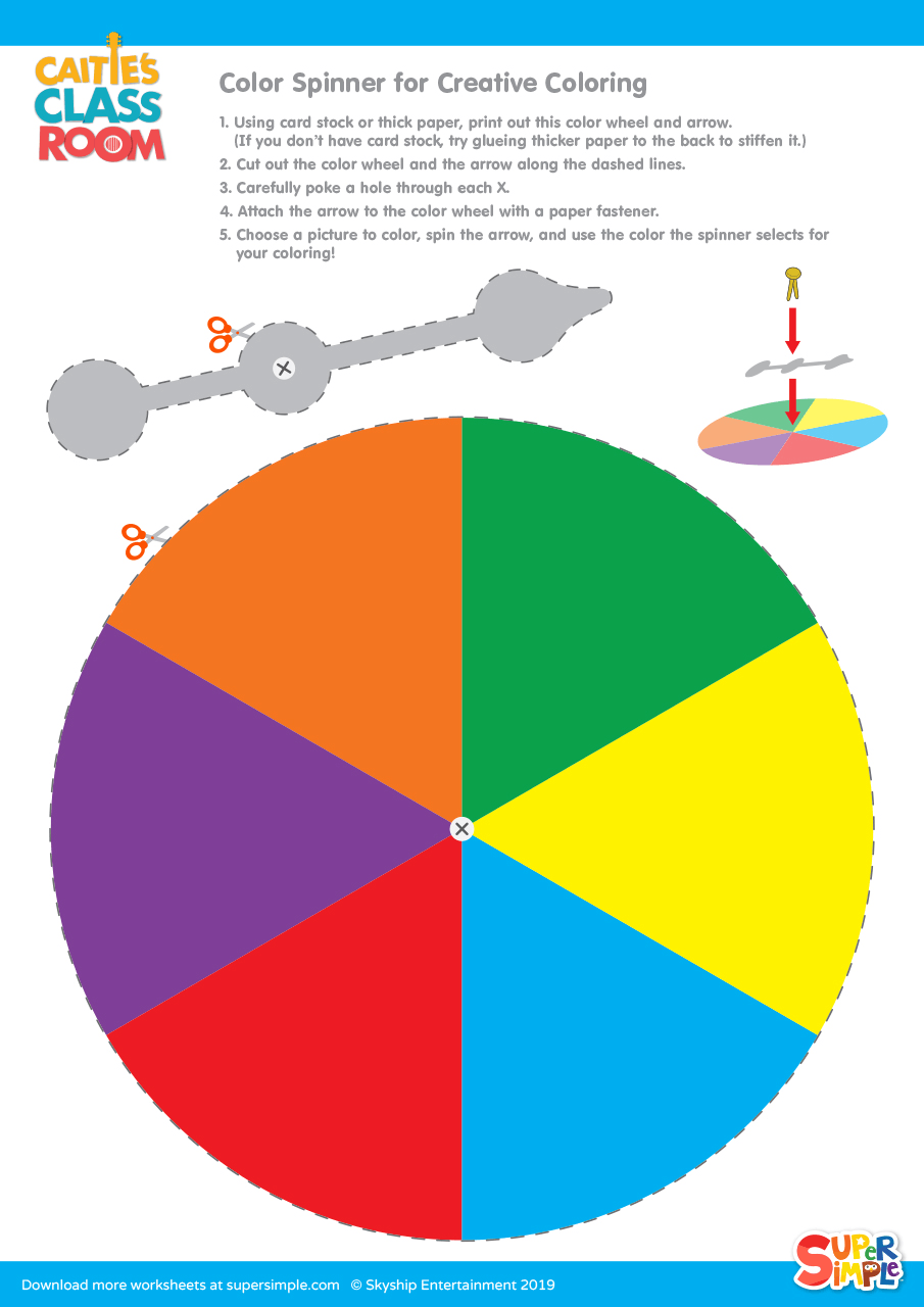 Color Spinner For Creative Coloring With Coloring Page Super Simple Color Spinner For Creative Coloring With Coloring Page Super Simple