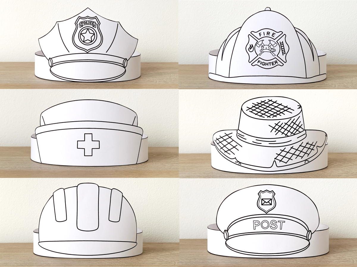Free Printable Community Helpers Hat Templates Free Printable Community Helpers Hat Templates