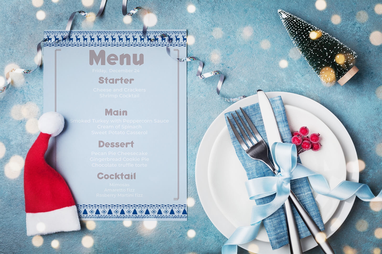 Free Printable Christmas Dinner Menu Template Free Printable Christmas Dinner Menu Template