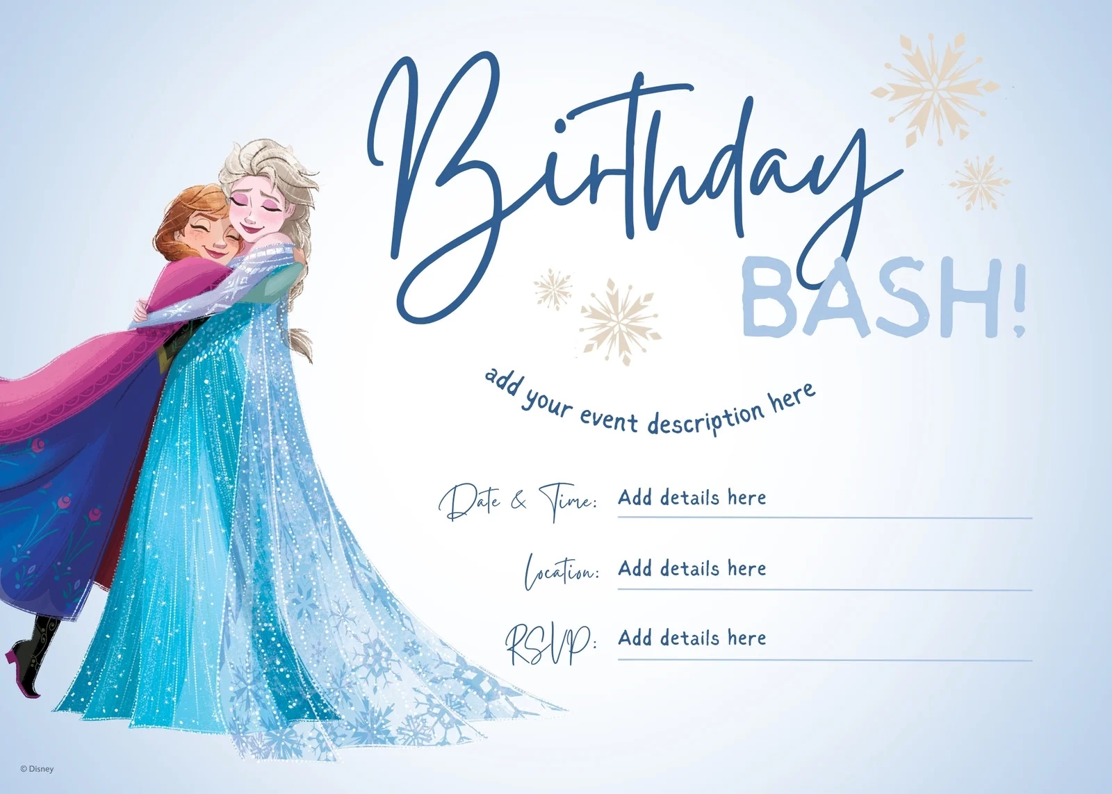 Custom Printable Frozen Invitation Templates Canva