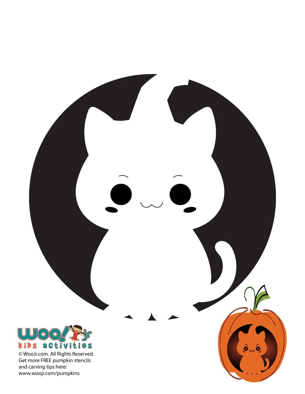 Cute Kawaii Pumpkin Stencils Woo Jr Kids Activities 