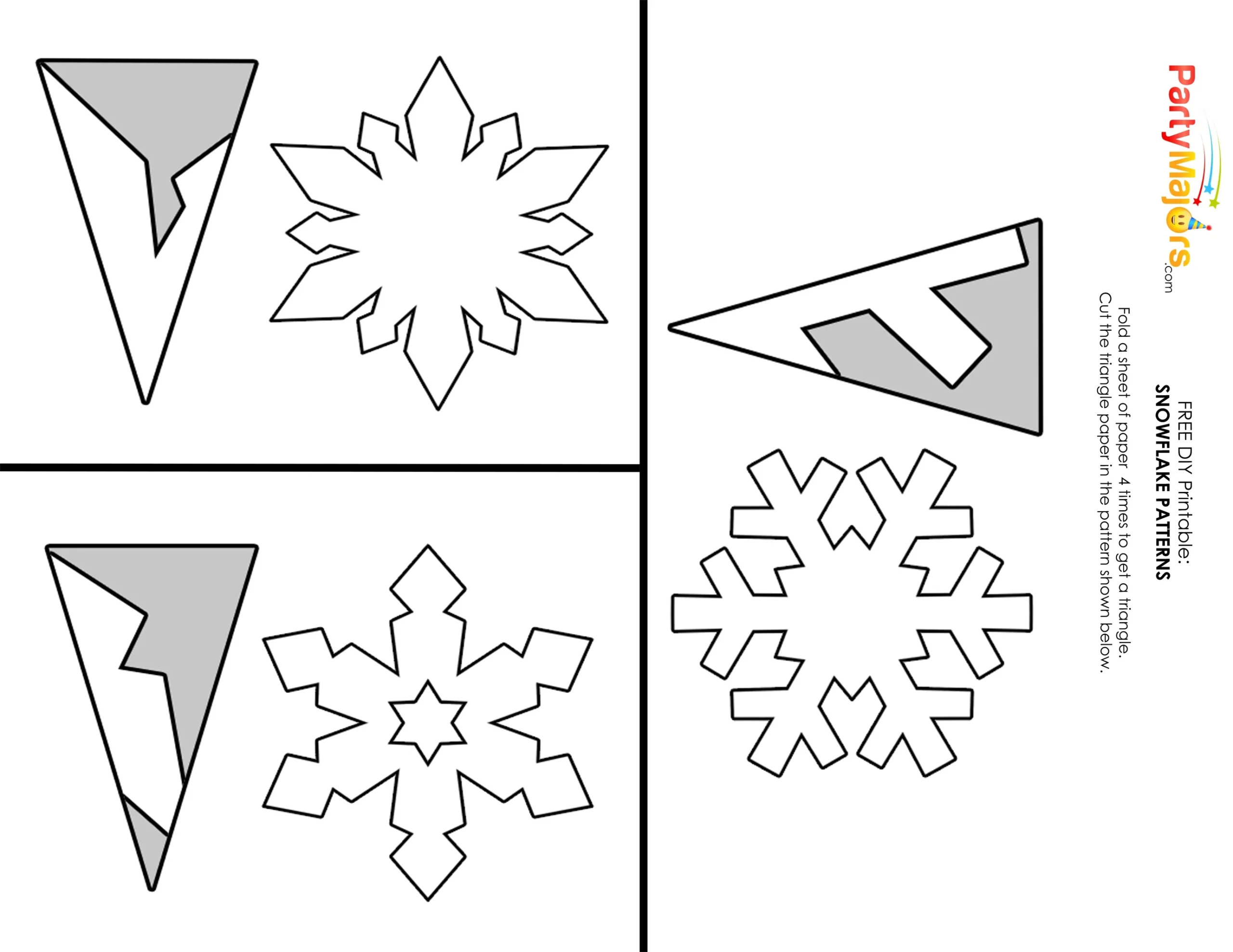 Free Printable Snowflake Template Fold And Cut Free Printable Snowflake Template Fold And Cut