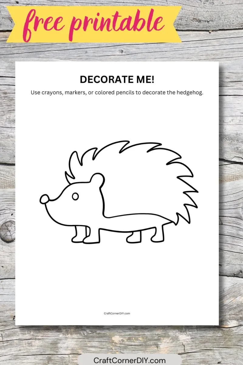 Decorate The Hedgehog Craft Free Printable Craft Corner DIY Decorate The Hedgehog Craft Free Printable Craft Corner DIY