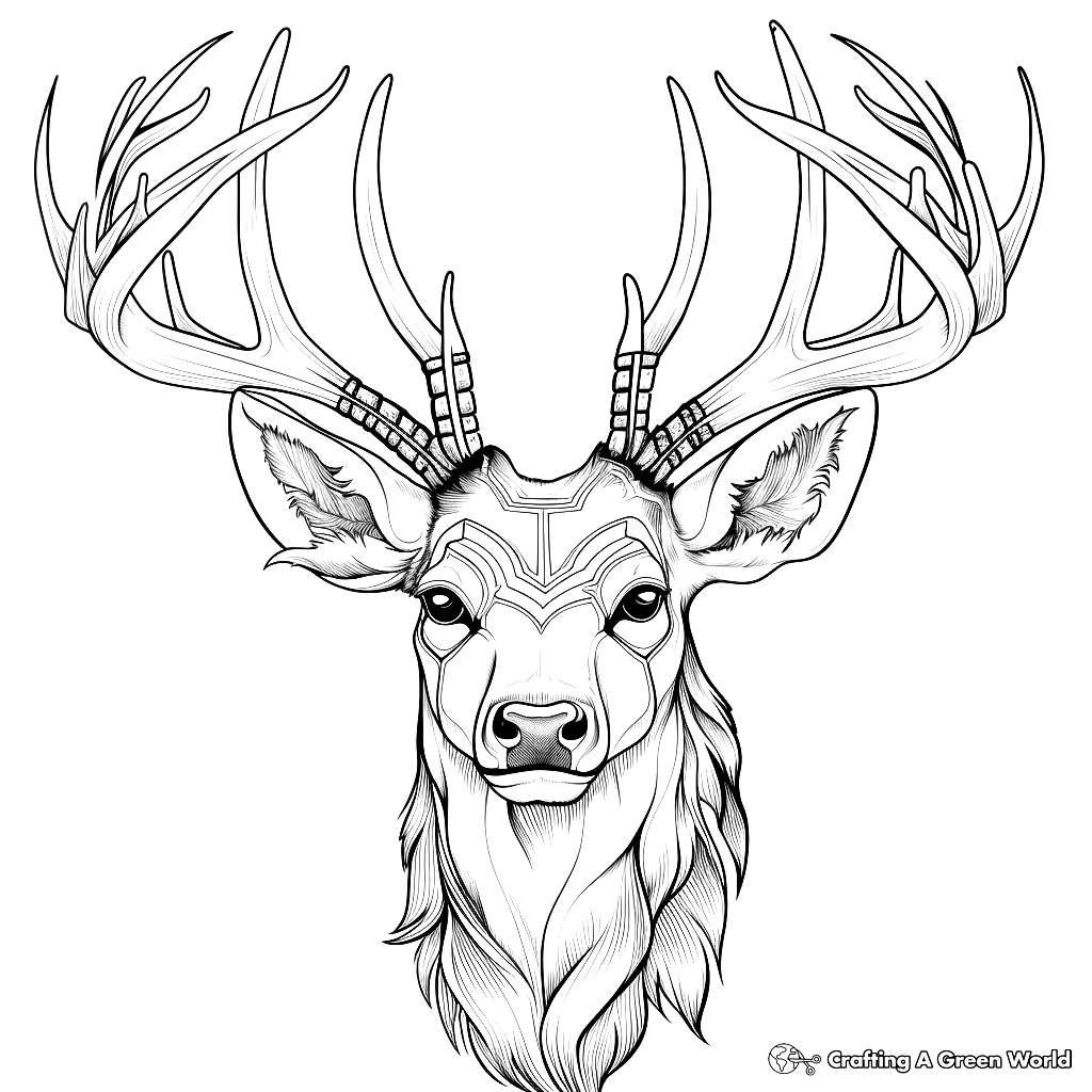 Deer Head Coloring Pages Free amp Printable