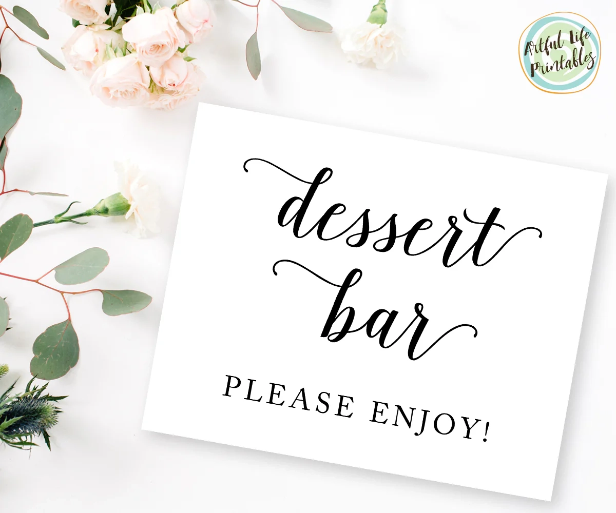 Dessert Bar Sign Wedding Dessert Bar Sign Printable Wedding 