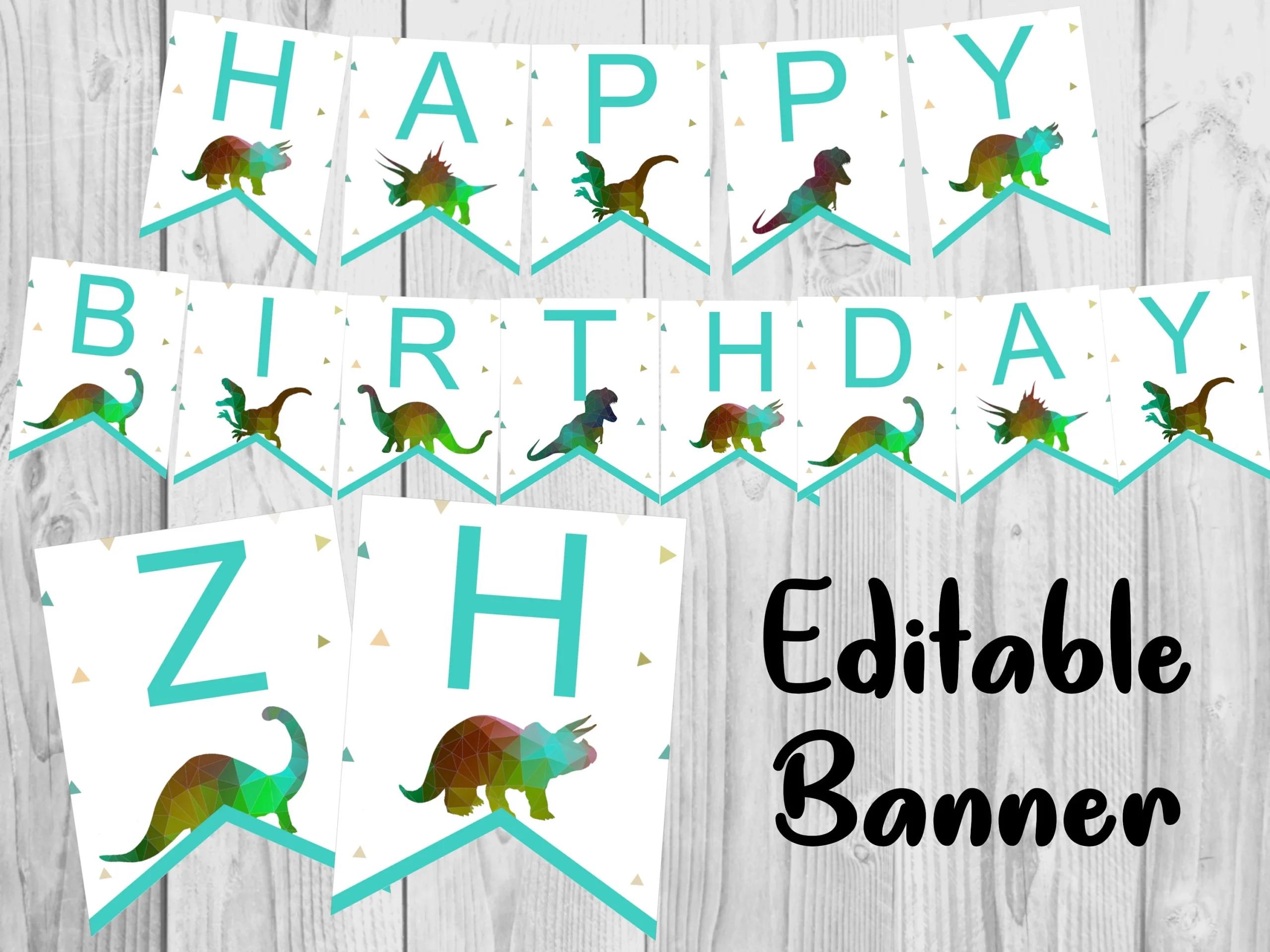 Free Printable Dinosaur Happy Birthday Banner Template Free Printable Dinosaur Happy Birthday Banner Template