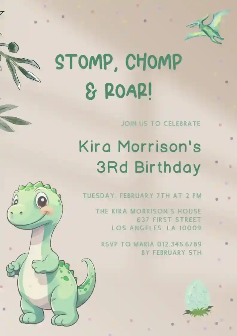 Free Printable Dinosaur Birthday Invitation Templates Free Printable Dinosaur Birthday Invitation Templates