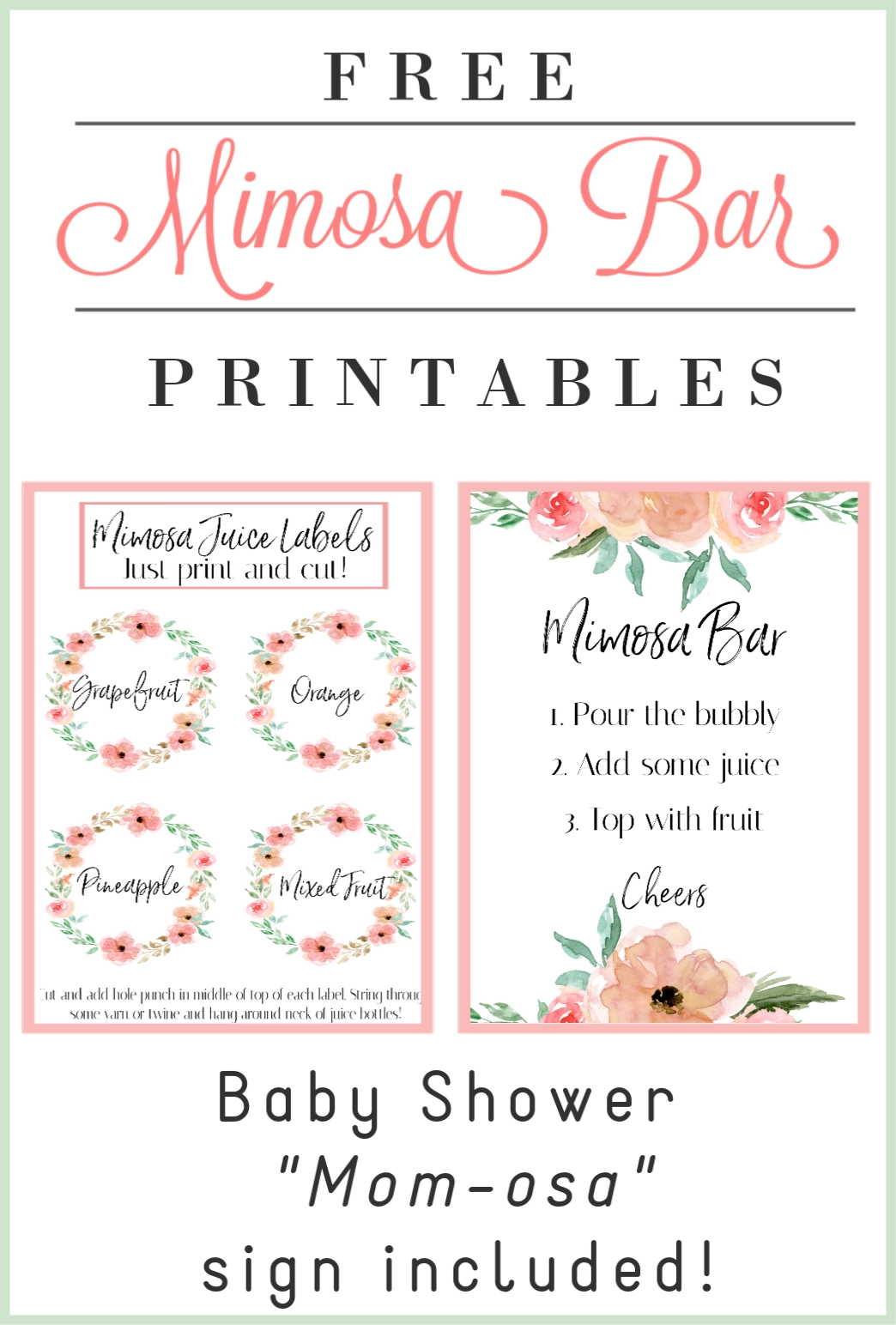 Printable Mimosa Bar Sign Template Free Printable Mimosa Bar Sign Template Free