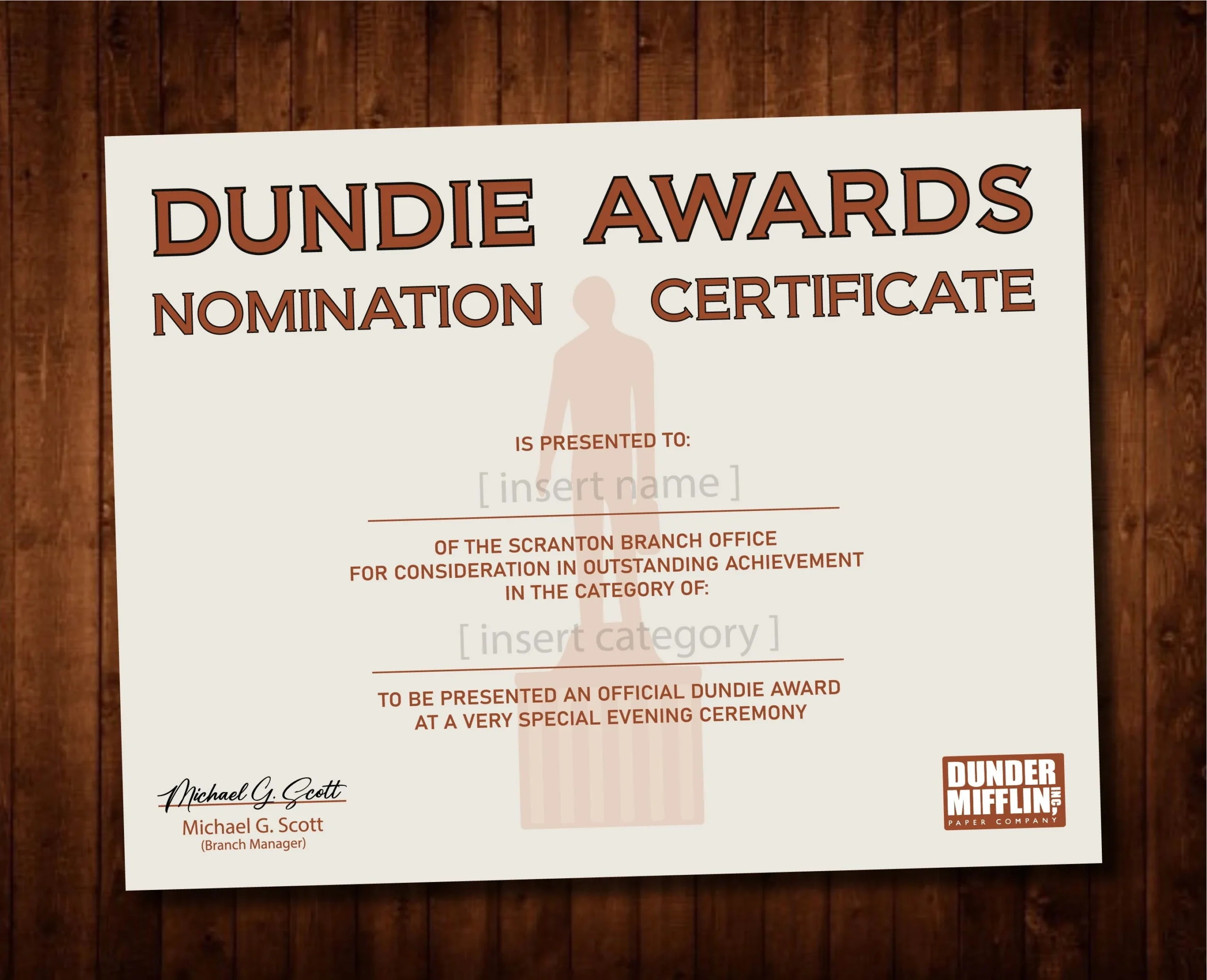 Printable Dundie Award Certificate Template Free Printable Dundie Award Certificate Template Free