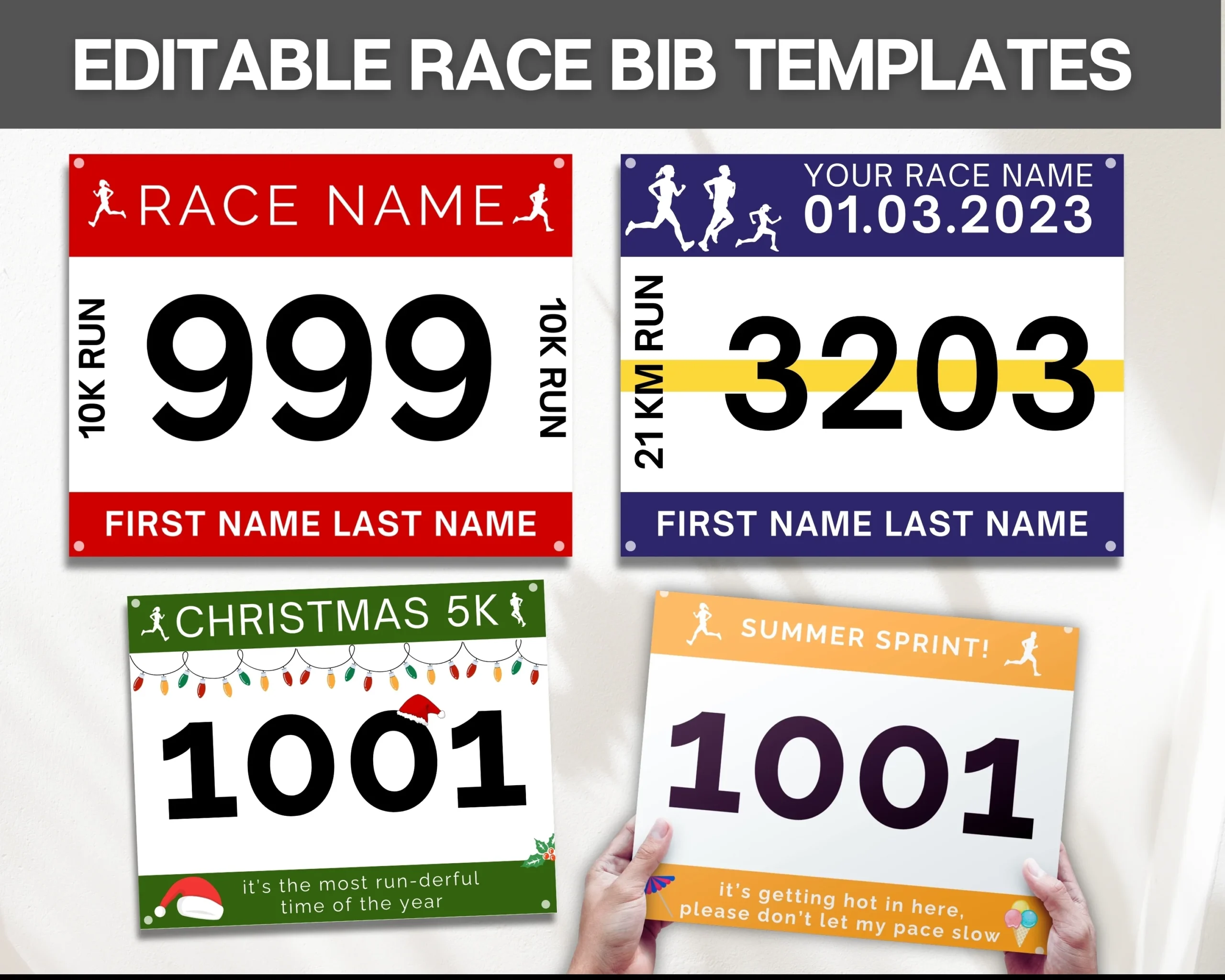 Editable Race Bib Templates Great For Any Racing Event