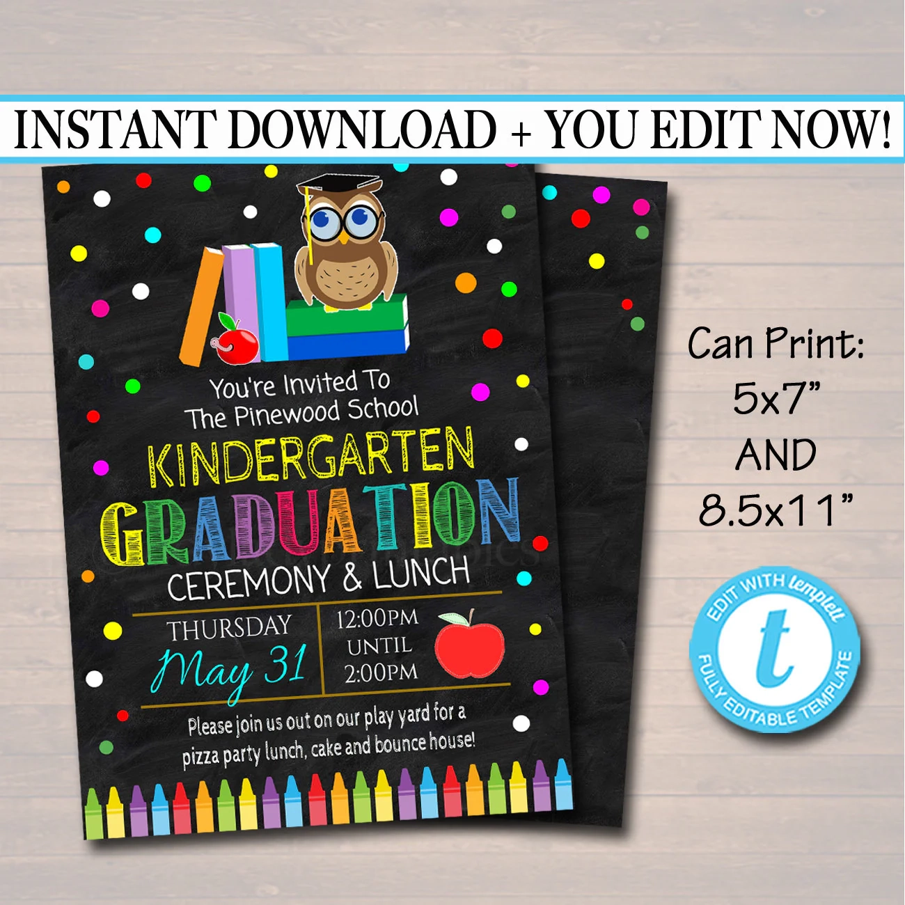 Elementary School Graduation Invitation TidyLady Printables Elementary School Graduation Invitation TidyLady Printables