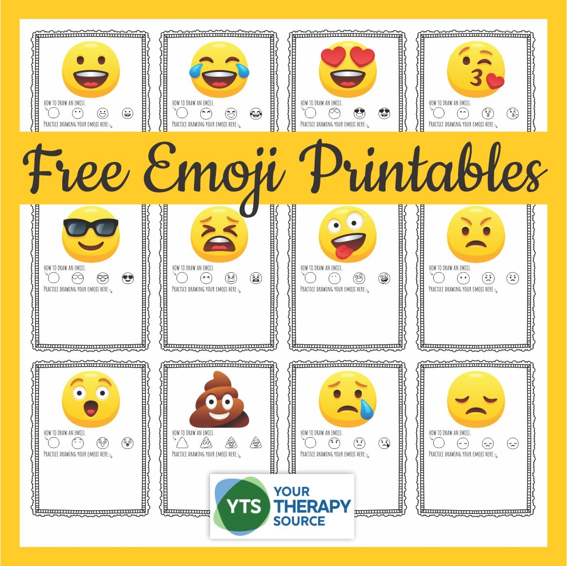 Emoji Printables How To Draw Emoji Faces Your Therapy Source
