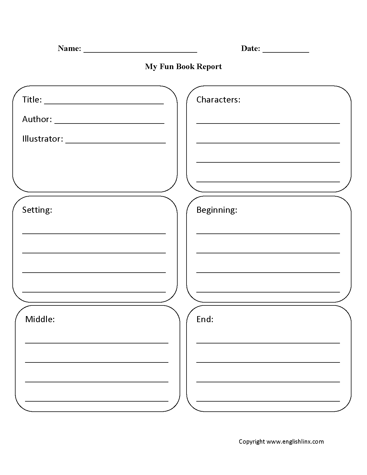 Free Printable 5th Grade Book Report Template Free Printable 5th Grade Book Report Template
