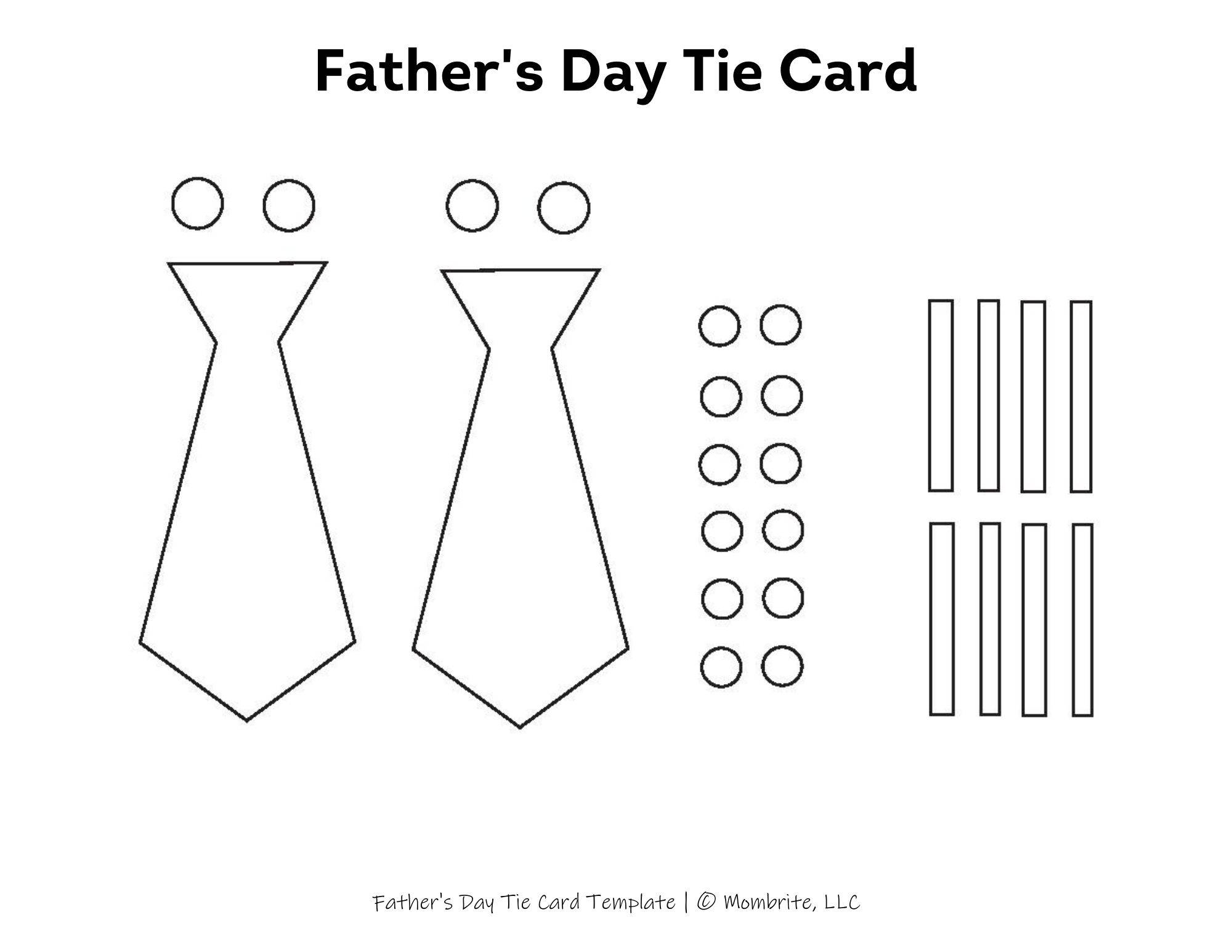 Father s Day Tie Card Craft Free Template Mombrite