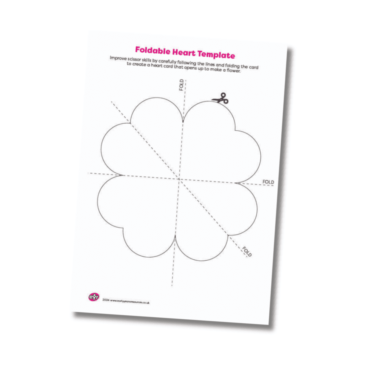 Heart Flower Template Printable Heart Flower Template Printable