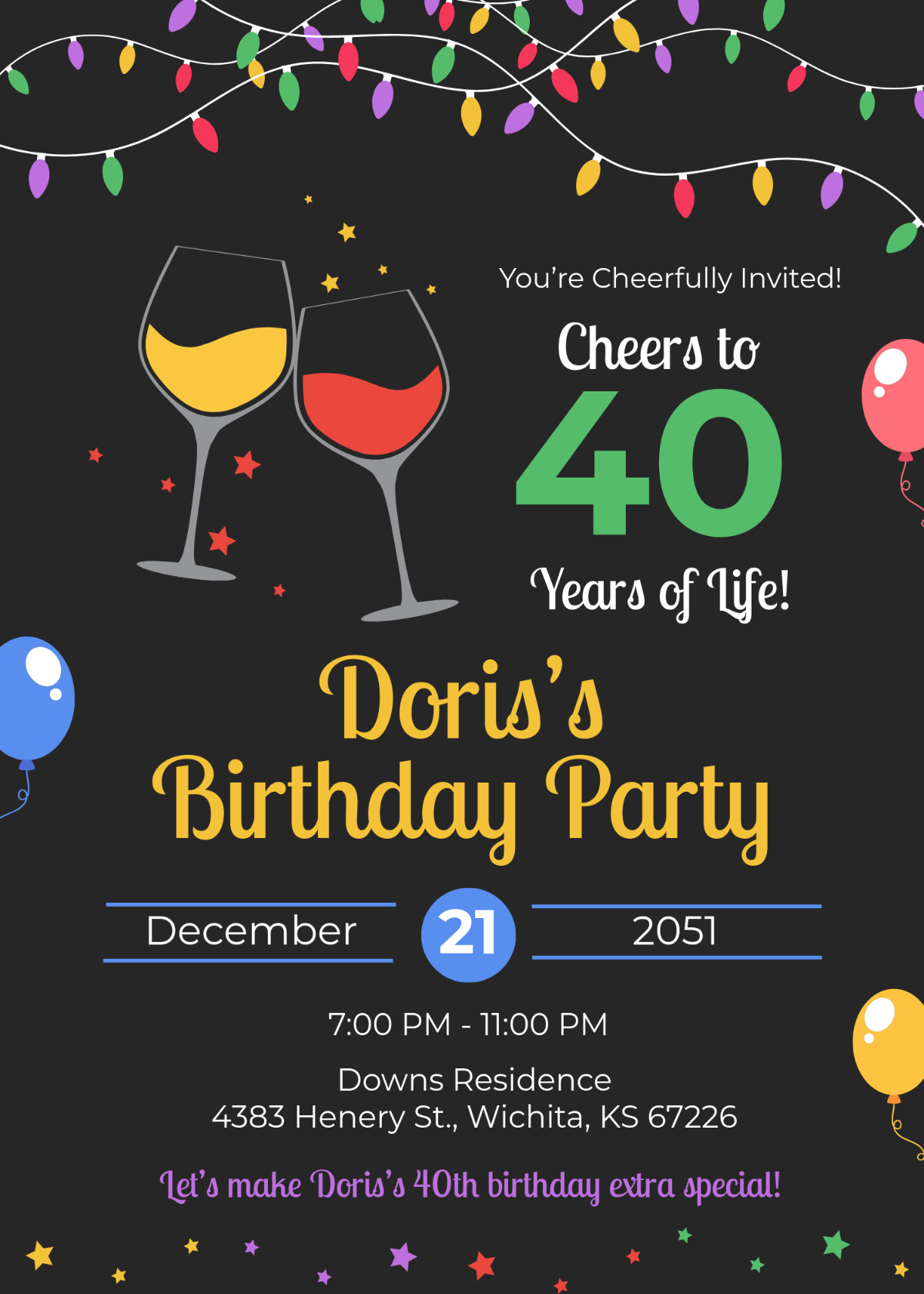 Printable 40th Birthday Invitations Templates