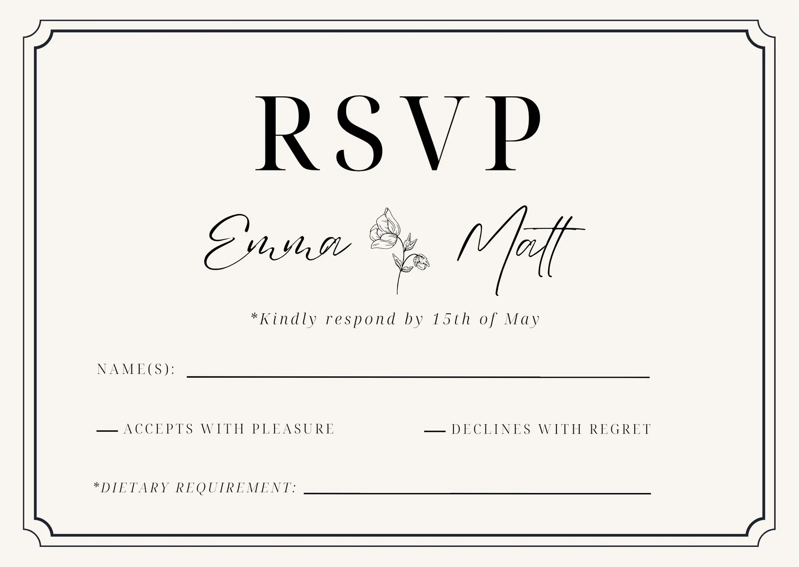 Free And Customizable RSVP Templates Canva